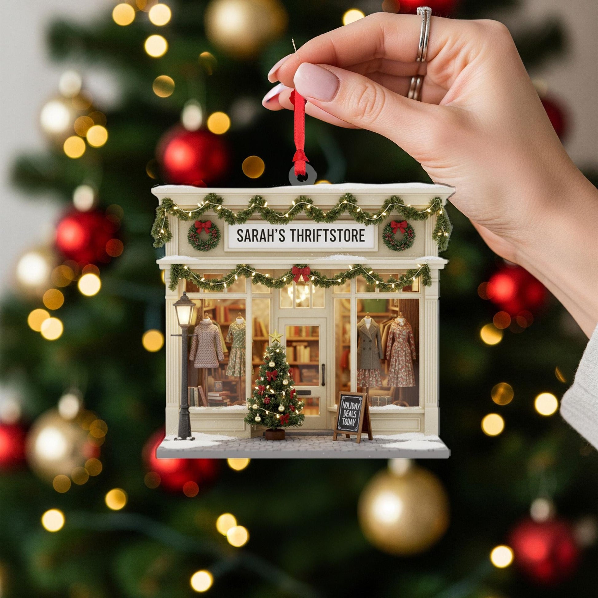 Custom Thrift Store Ornament – Holiday Boutique Keepsake, Small Business Gift image 6