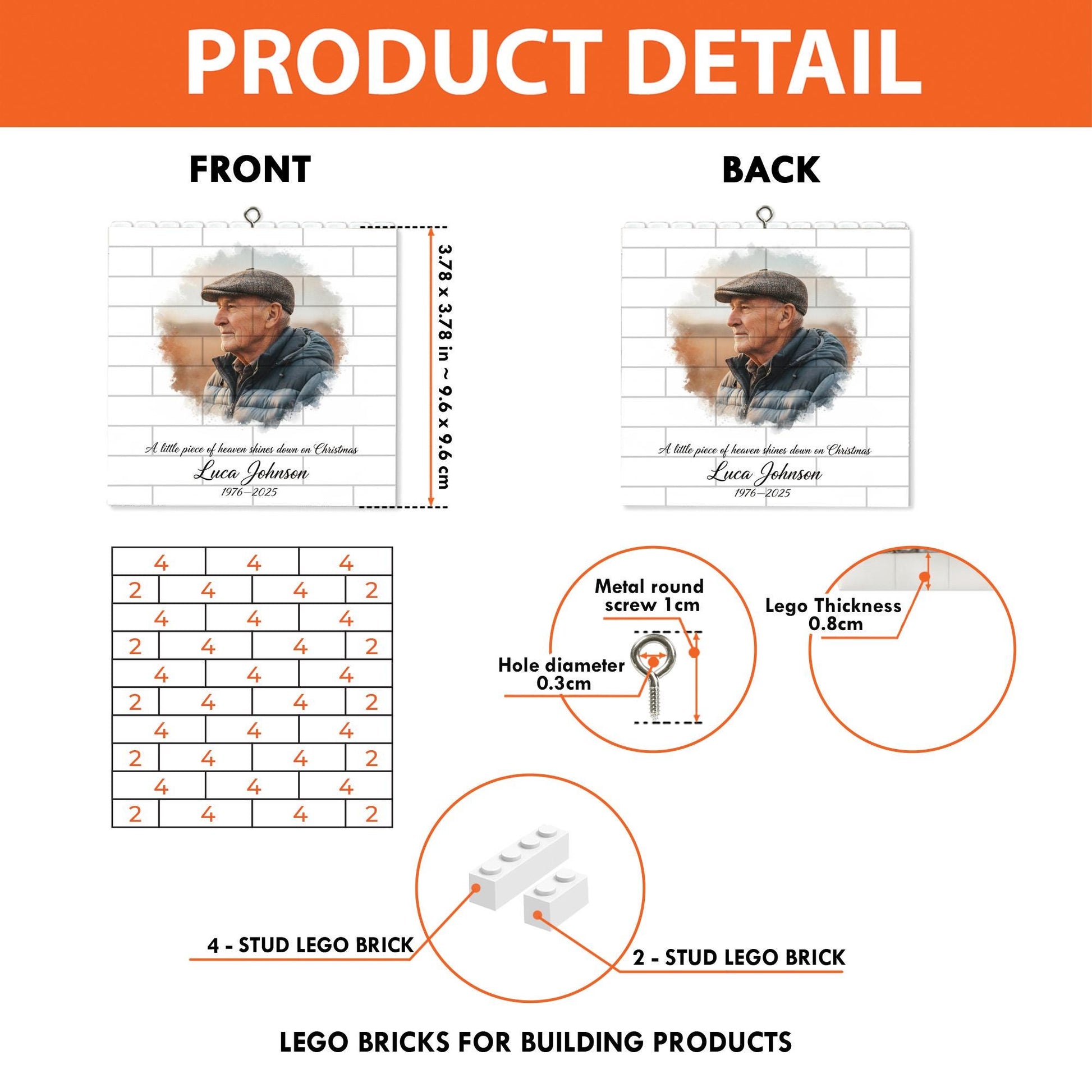 Custom Memorial Puzzle Ornament – Personalized Photo Christmas Keepsake in Loving Memory Decor image 6