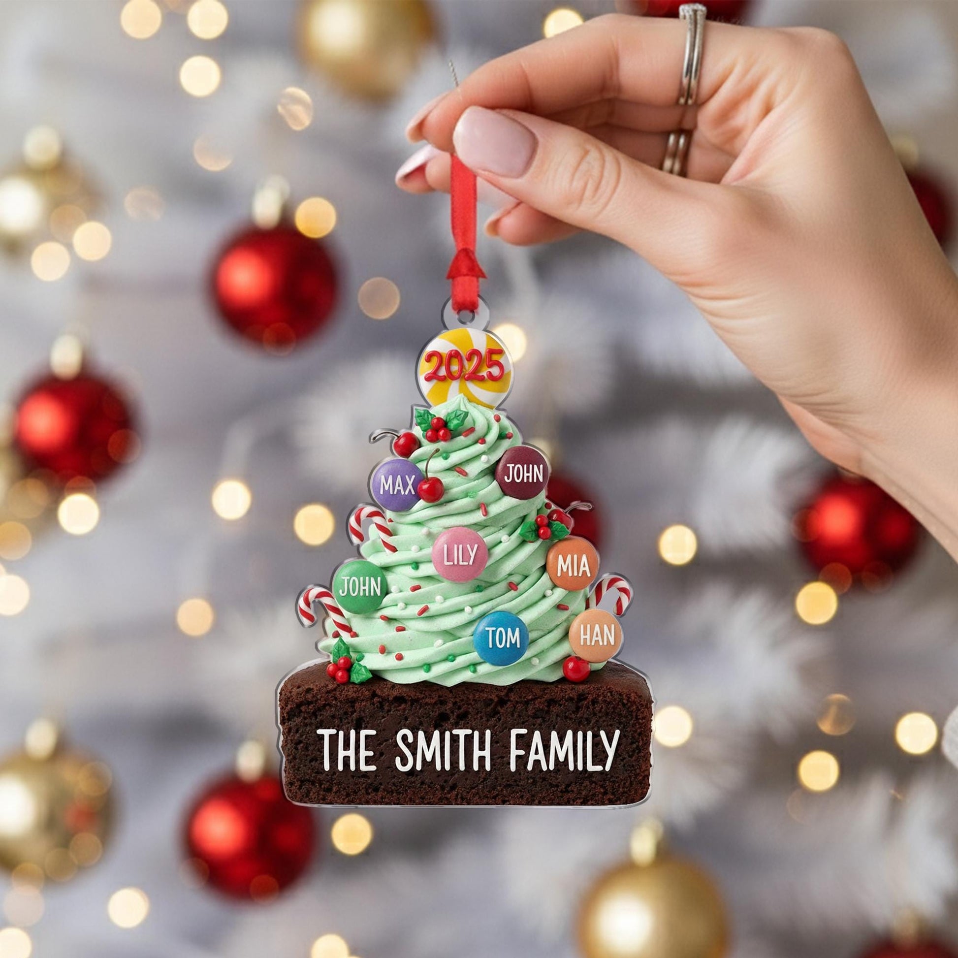 Personalized Family Name Ornament – Christmas Tree Decoration with Names, 2025 Holiday Keepsake for Families image 3