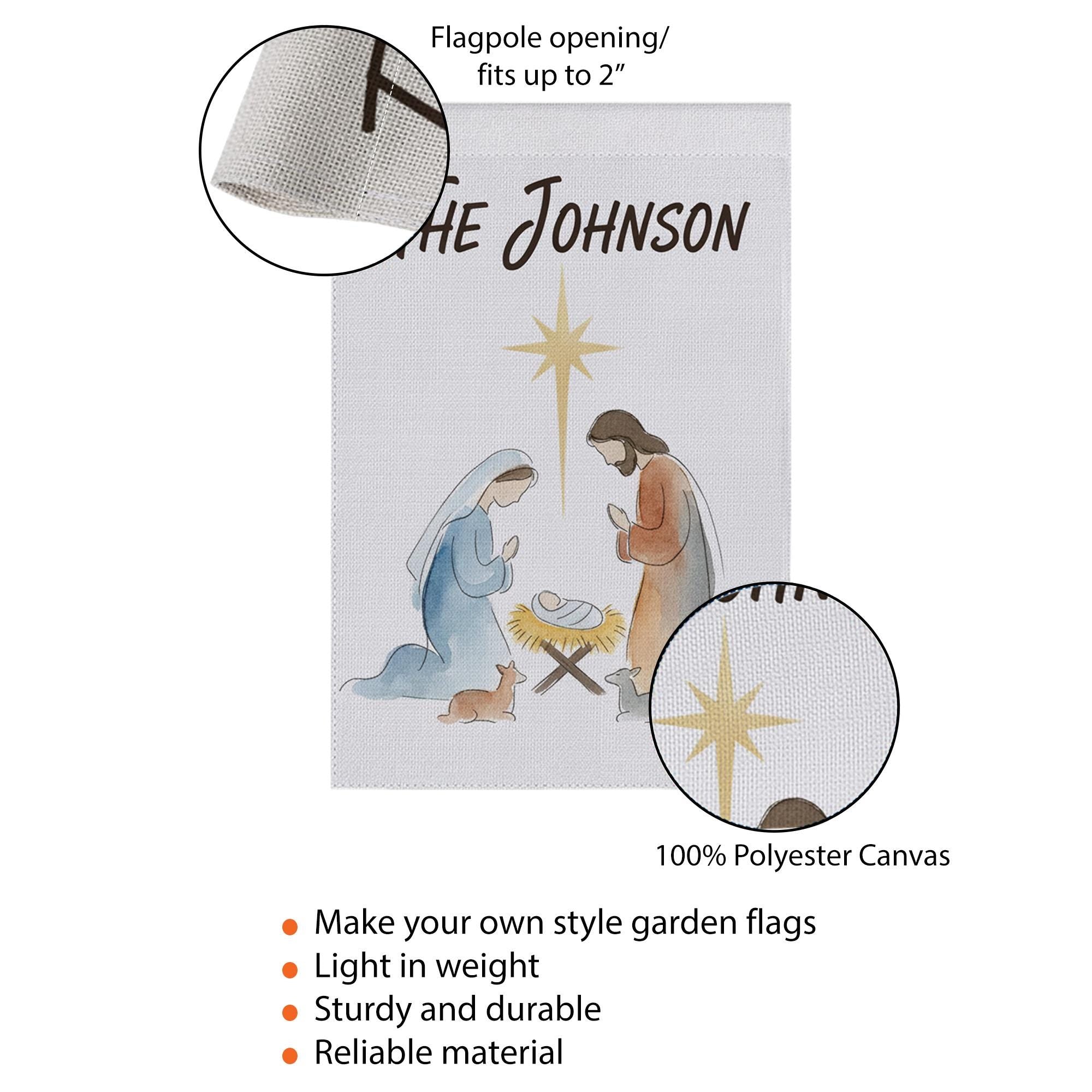 Personalized Nativity Garden Flag – Christmas Yard Decoration, Religious Outdoor Decor image 2