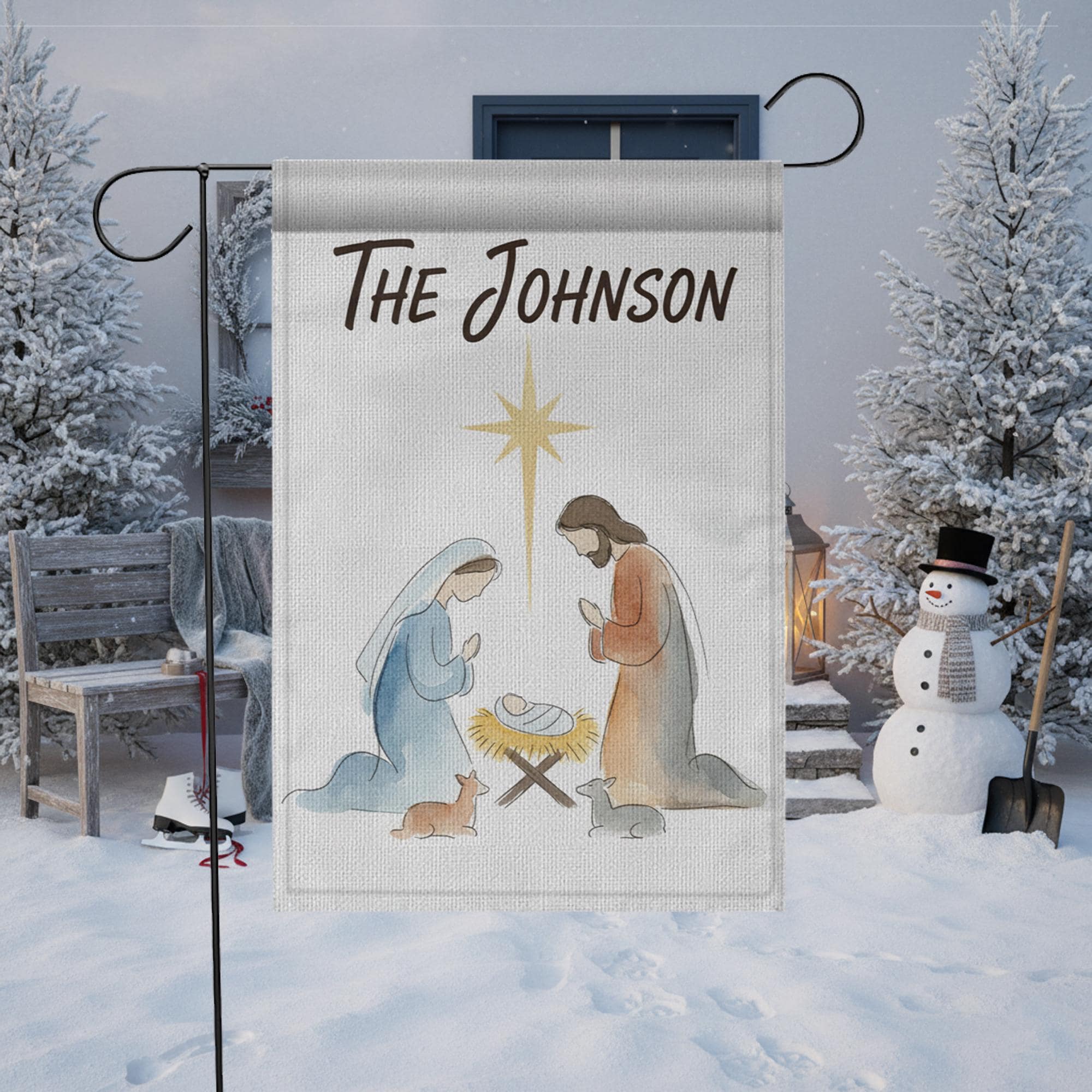 Personalized Nativity Garden Flag – Christmas Yard Decoration, Religious Outdoor Decor image 1