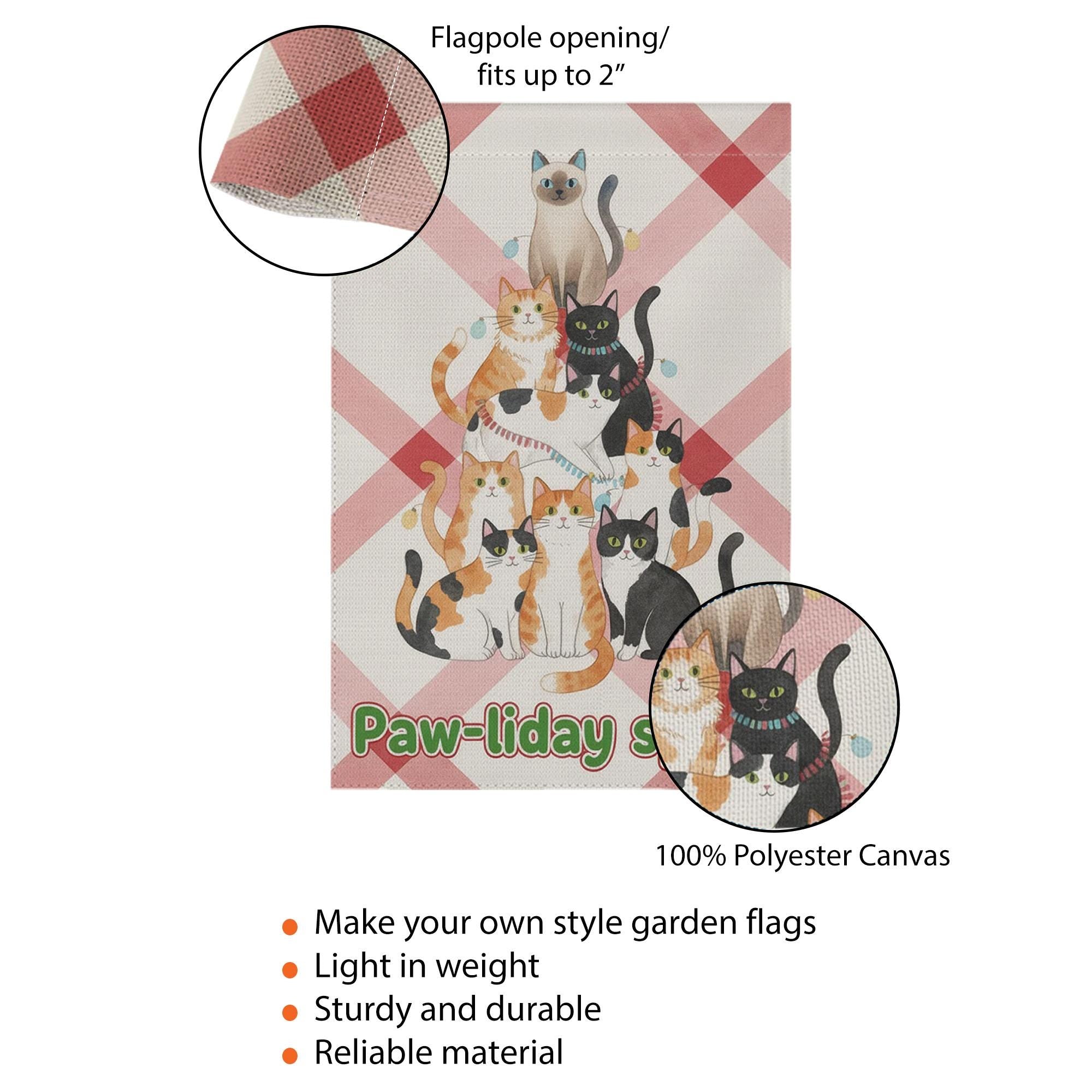 Christmas Cat Garden Flag – Paw-liday Spirit Yard Decoration, Outdoor Pet Lover Decor image 2