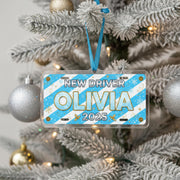 Custom New Driver Ornament – Personalized License Plate Christmas Tree Decoration 2025 Keepsake image 1