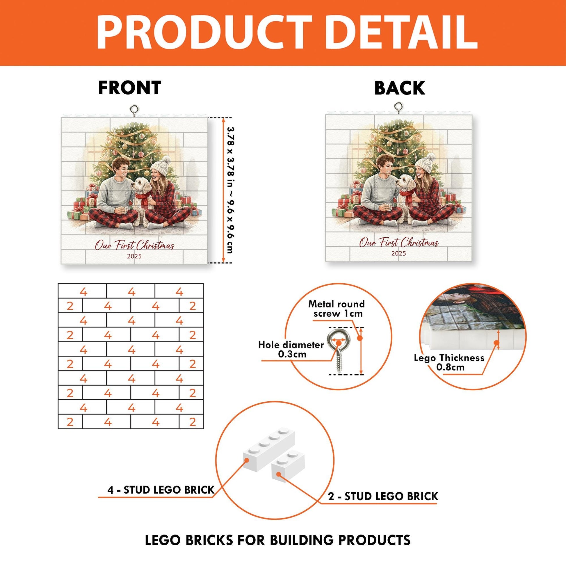 Our First Christmas Ornament: Puzzle Bricks Ornament 2025, Couple Keepsake Gift image 5