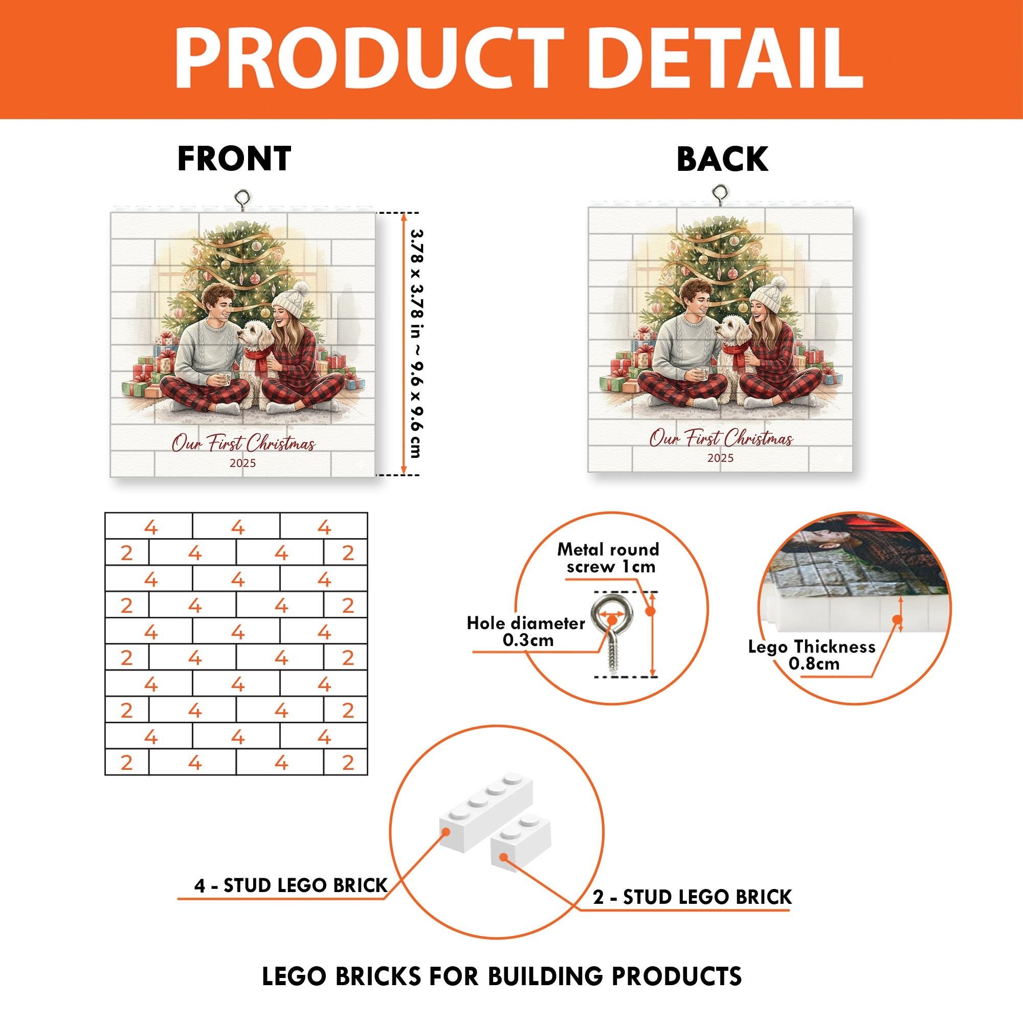 Our First Christmas Ornament: Puzzle Bricks Ornament 2025, Couple Keepsake Gift image 5