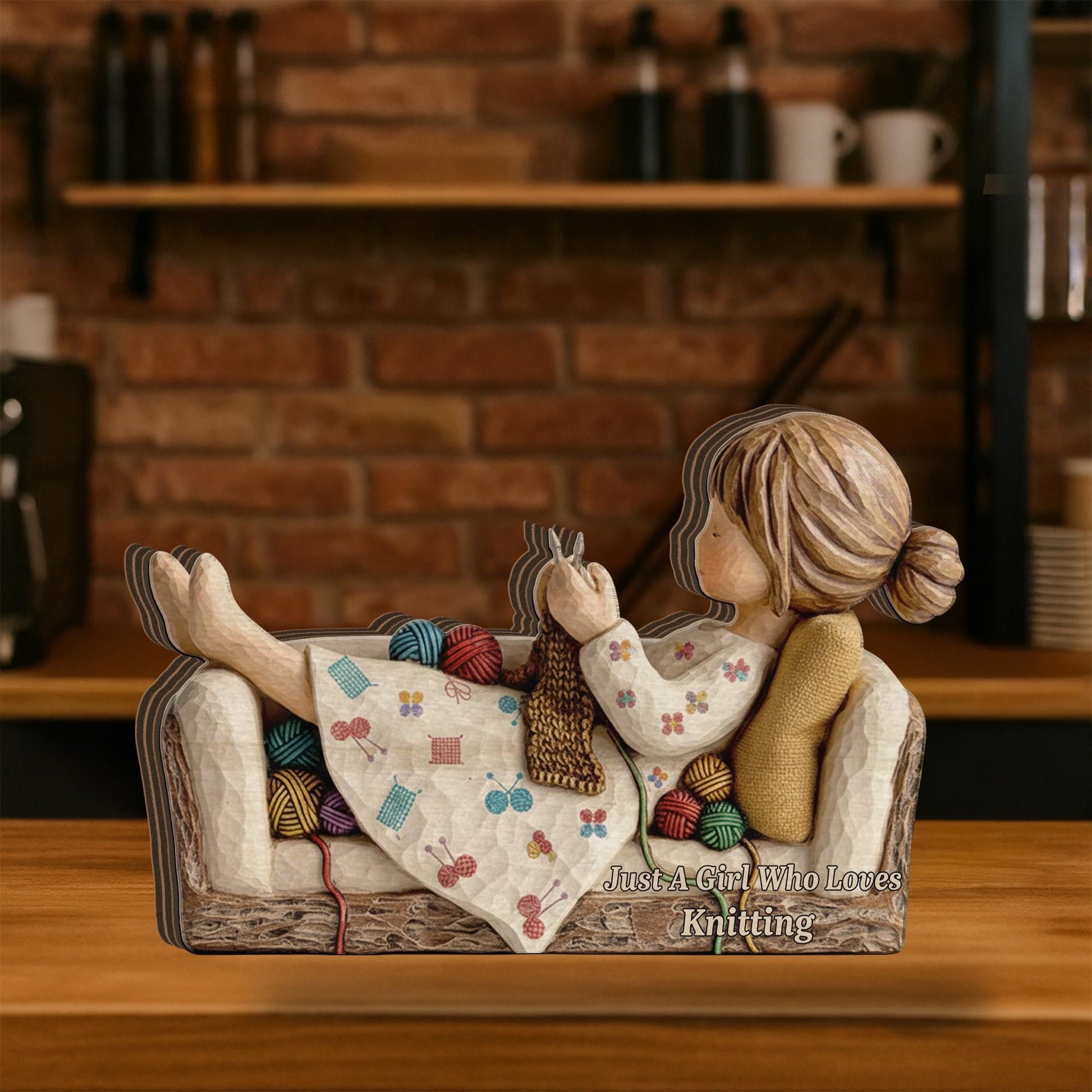 Custom Knitting Wooden Blocks – Yarn Craft Desk Decor image 2