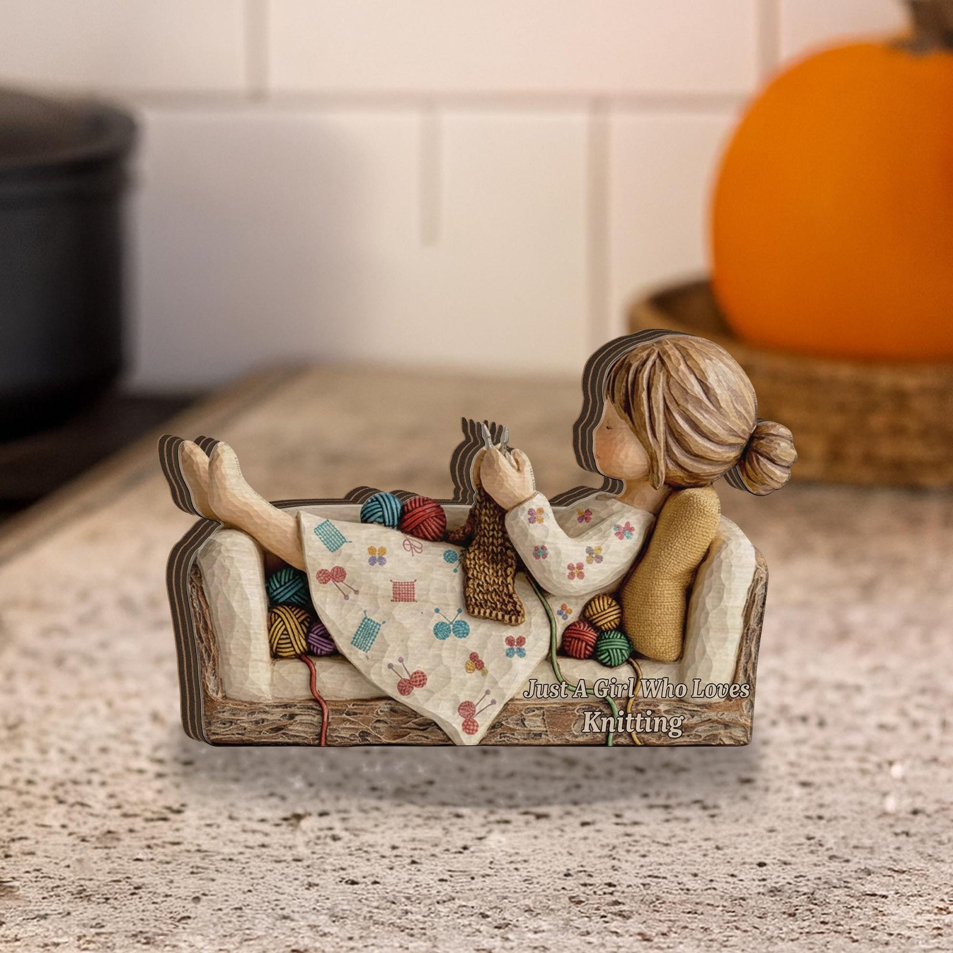 Custom Knitting Wooden Blocks – Yarn Craft Desk Decor image 5