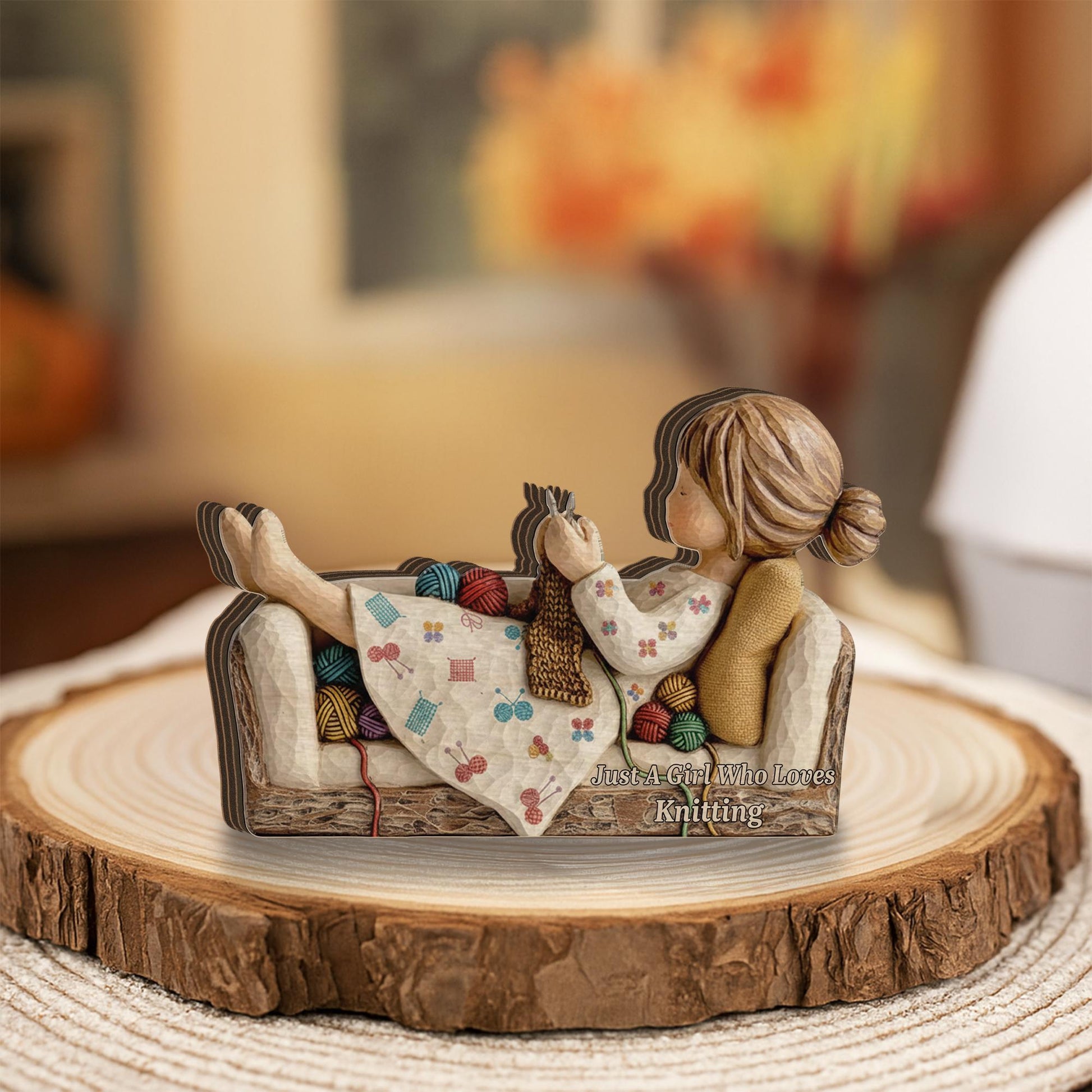 Custom Knitting Wooden Blocks – Yarn Craft Desk Decor image 6