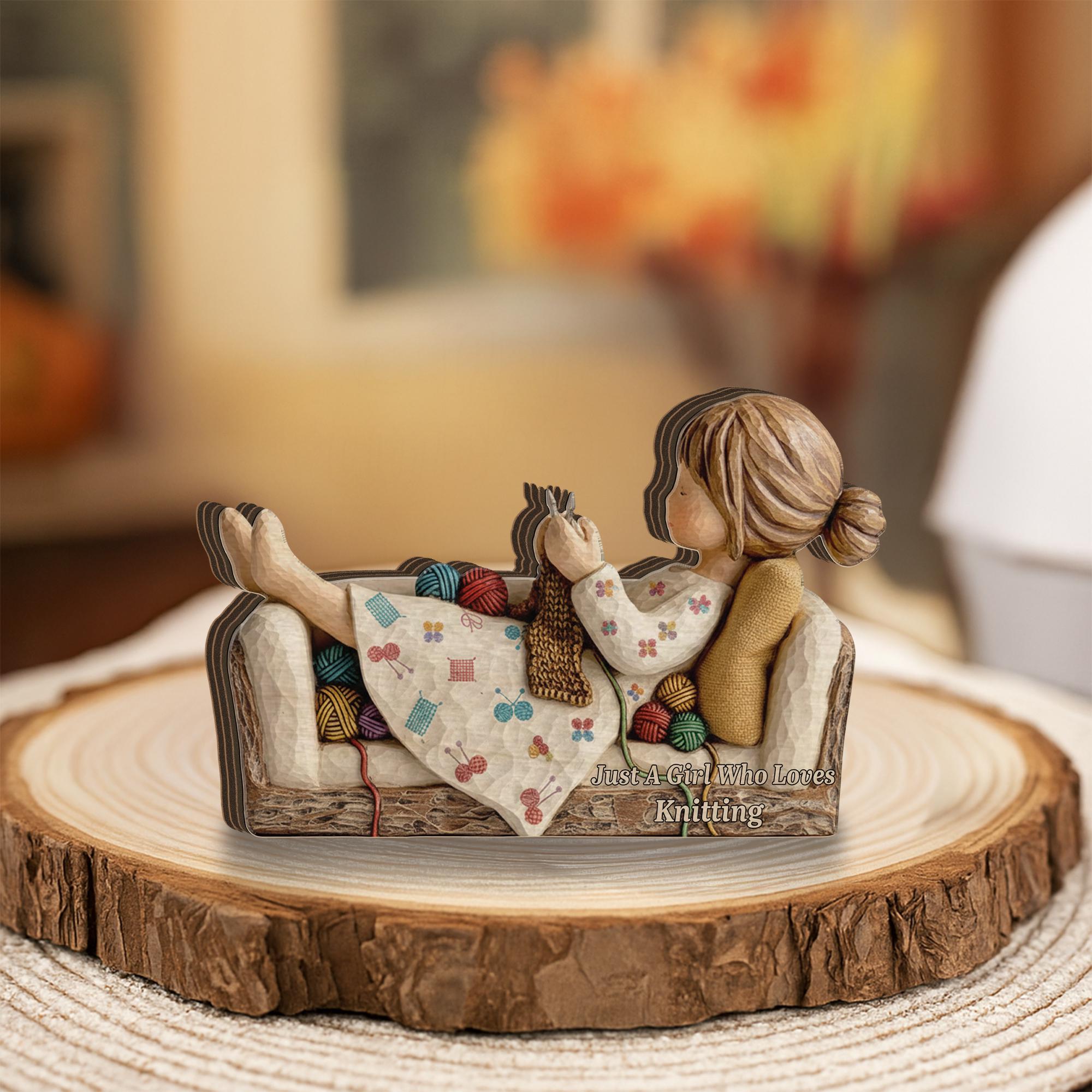 Custom Knitting Wooden Blocks – Yarn Craft Desk Decor image 6