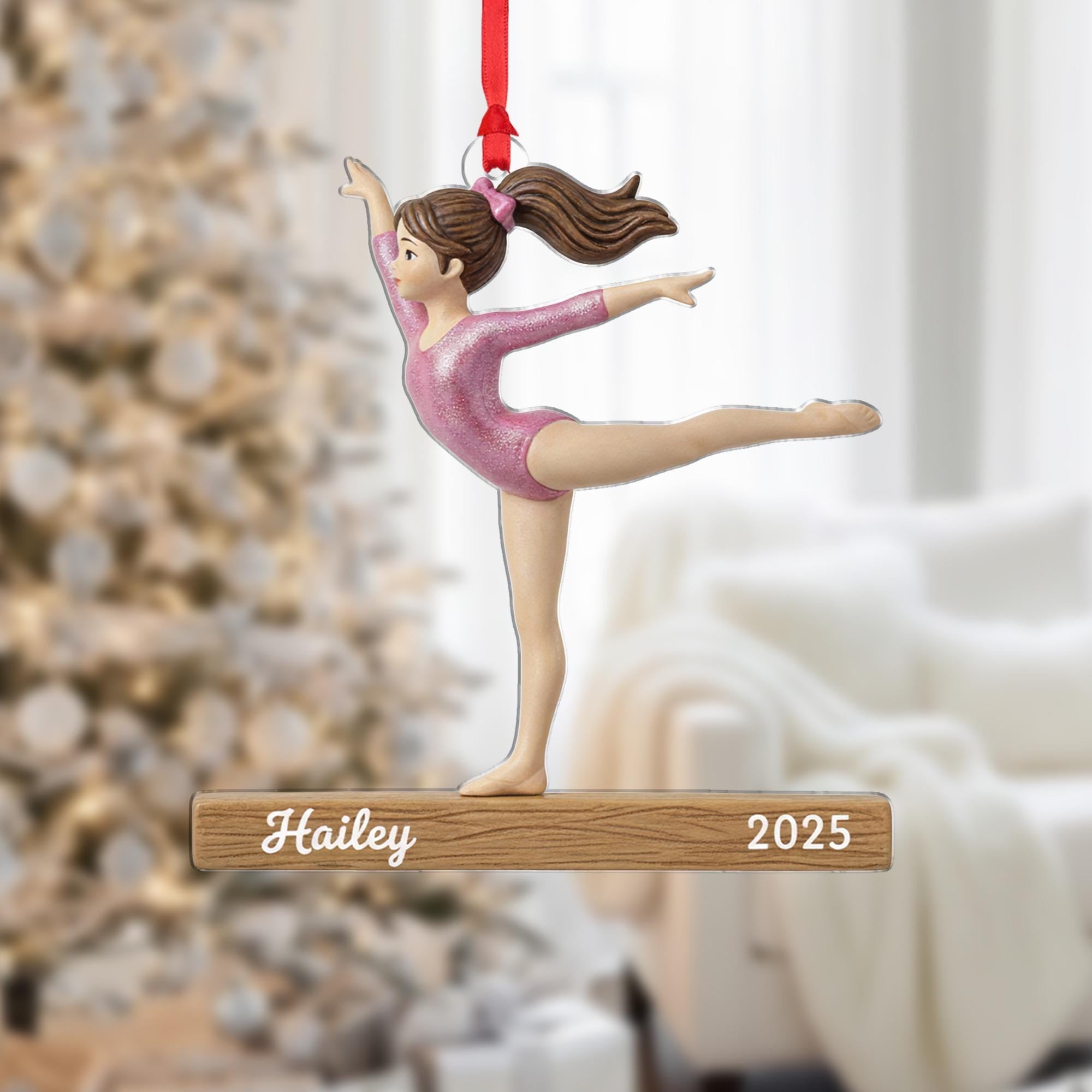 Personalized Gymnast Ornament: Custom Ballet Girl Gift, Gymnastics Christmas Gifts image 1