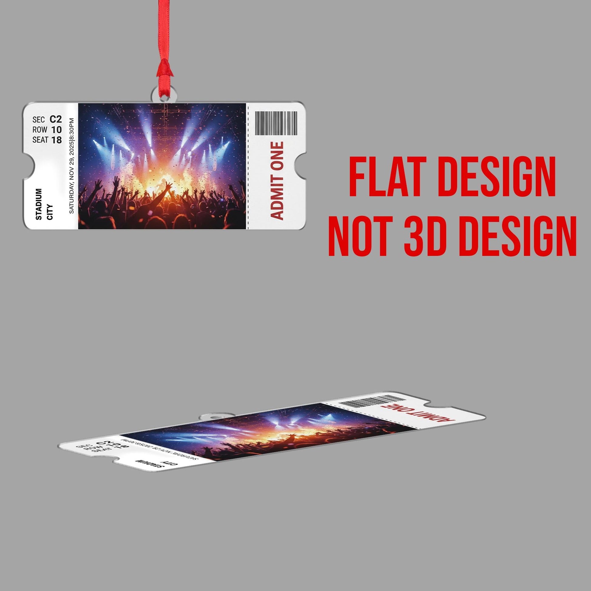 Custom Concert Ticket Ornament - Personalized Music Event Stub Keepsake Gift image 2