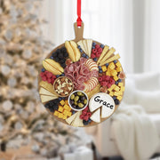 Personalized Charcuterie Ornament – Custom Name Cheese Board Christmas Decoration, Food Lover Keepsake image 1