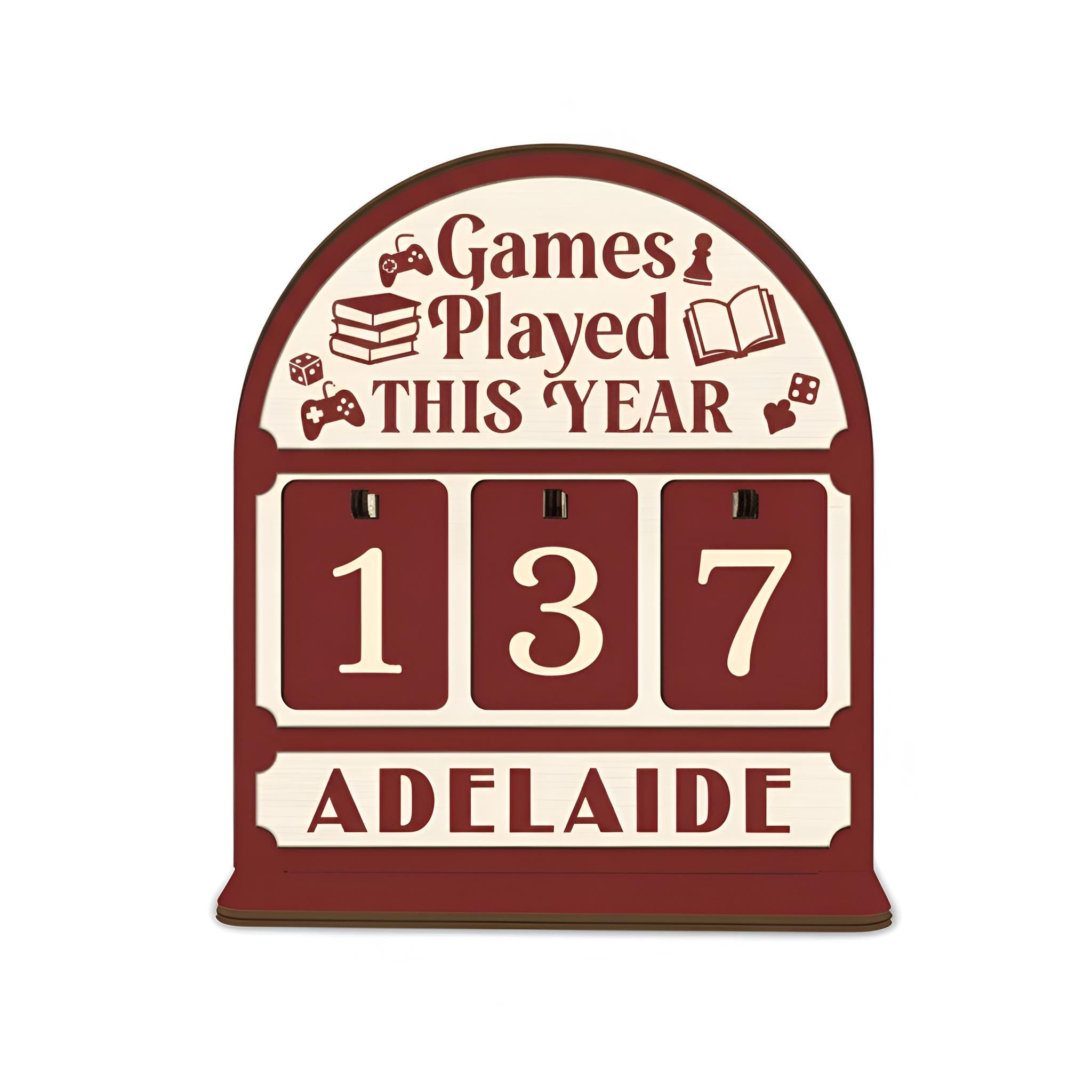 Wood Counter: Games Played Score Tracker, Perpetual Tabletop Display image 4