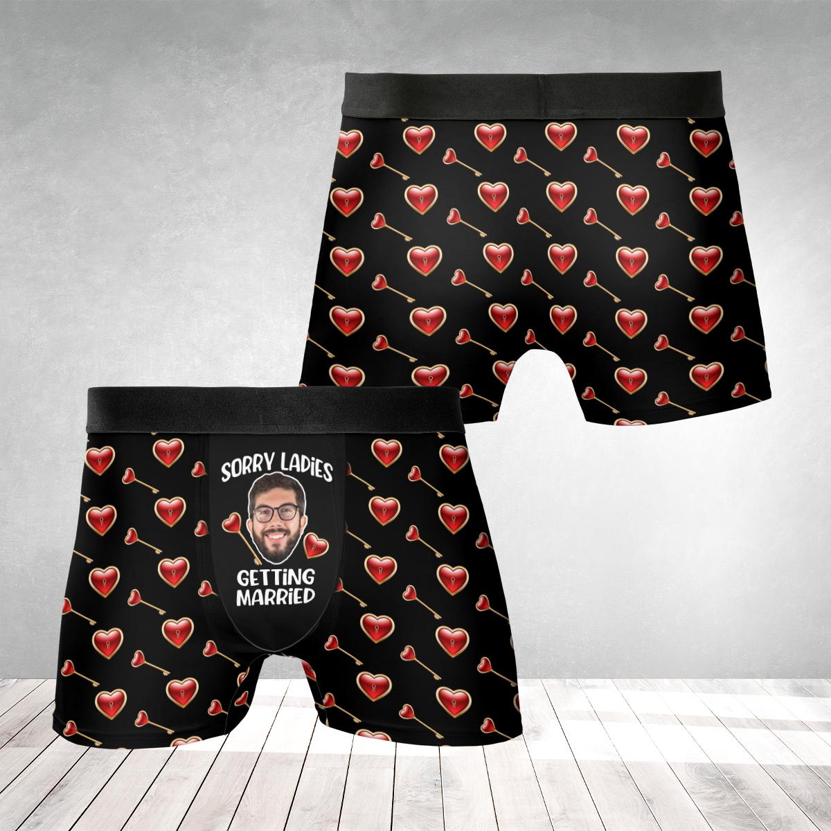 Personalized Boxer Briefs: Groom Underwear Apparel, Custom Face Wedding Gift image 2