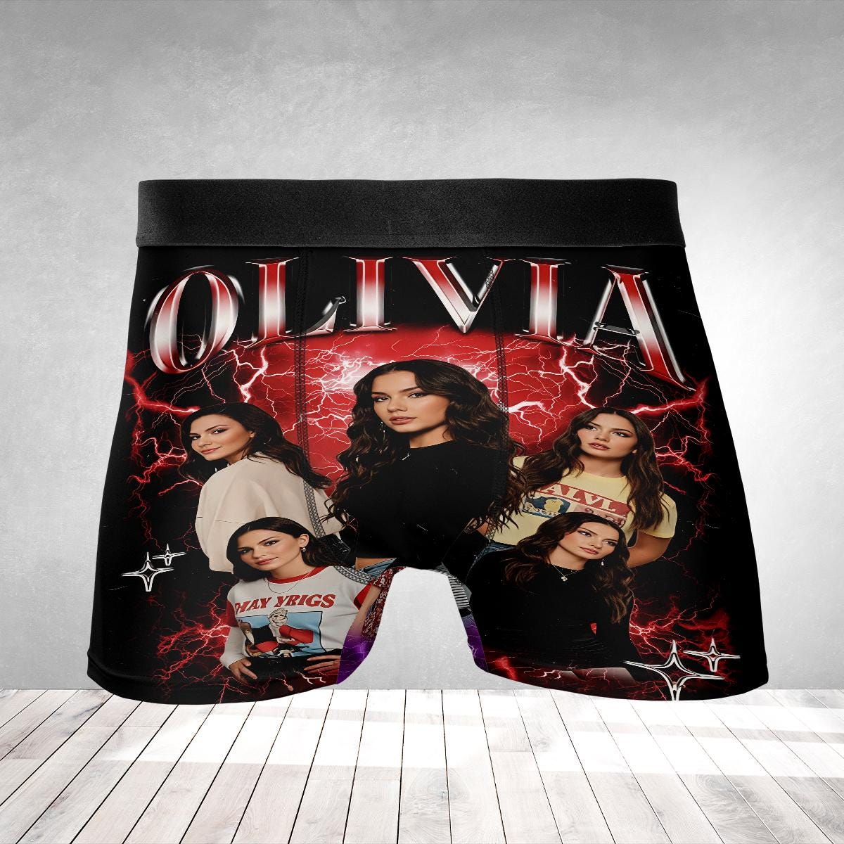 Personalized Boxer Briefs: Custom Photo Bootleg Underwear, Girlfriend Face Apparel image 1