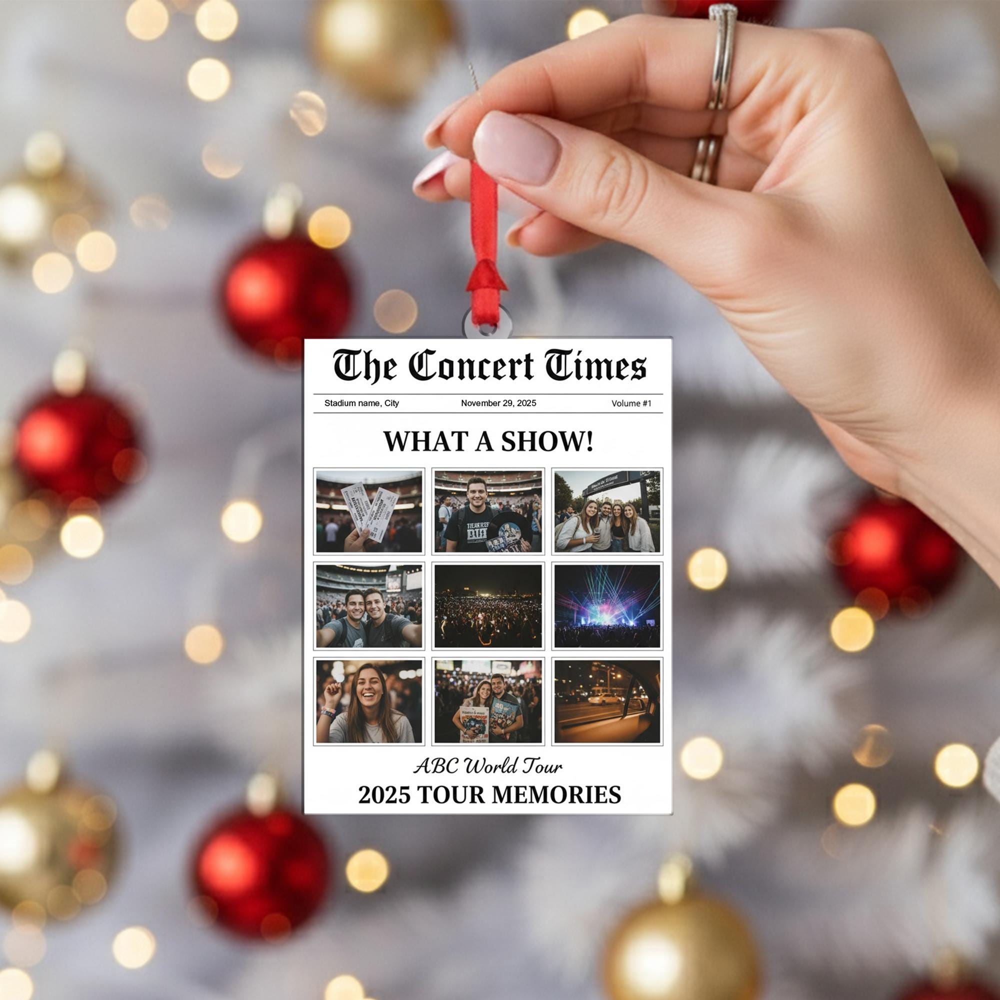 Custom Concert Memory Ornament – Personalized Tour Keepsake with Photos image 1
