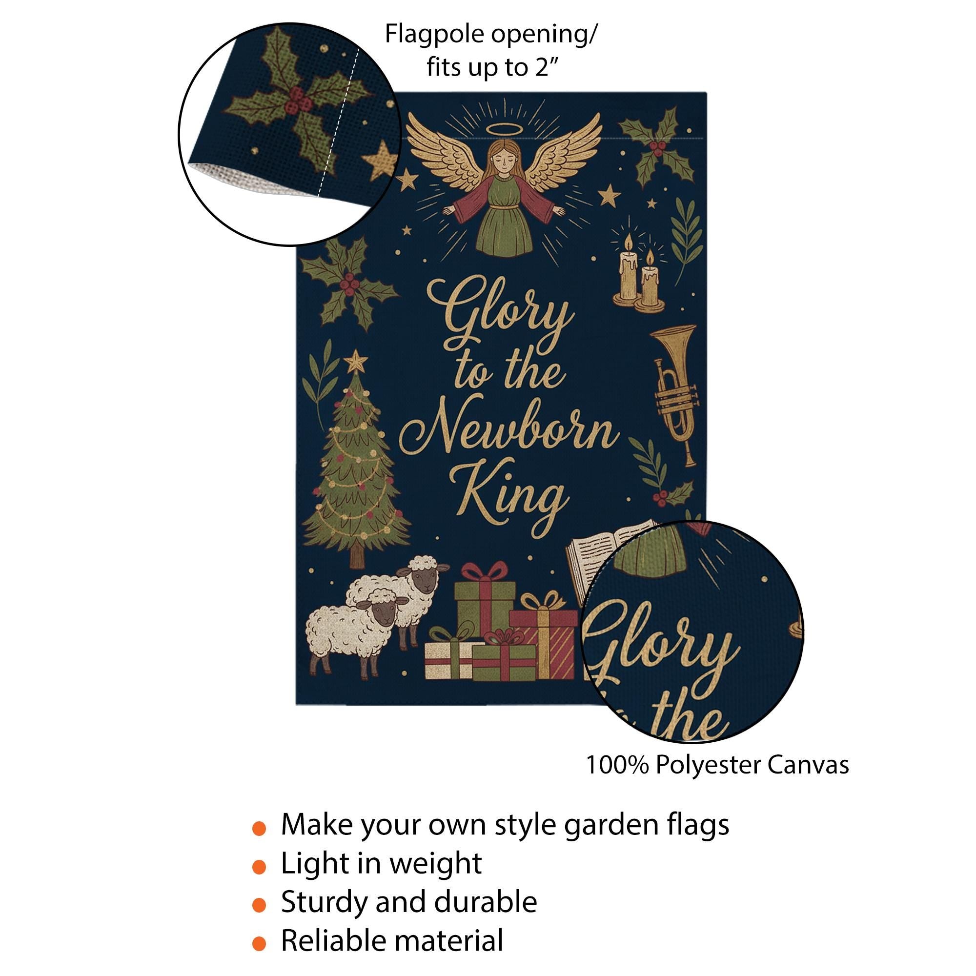 Polyester Garden Flag – Glory to the Newborn King Christmas Outdoor Decor image 6