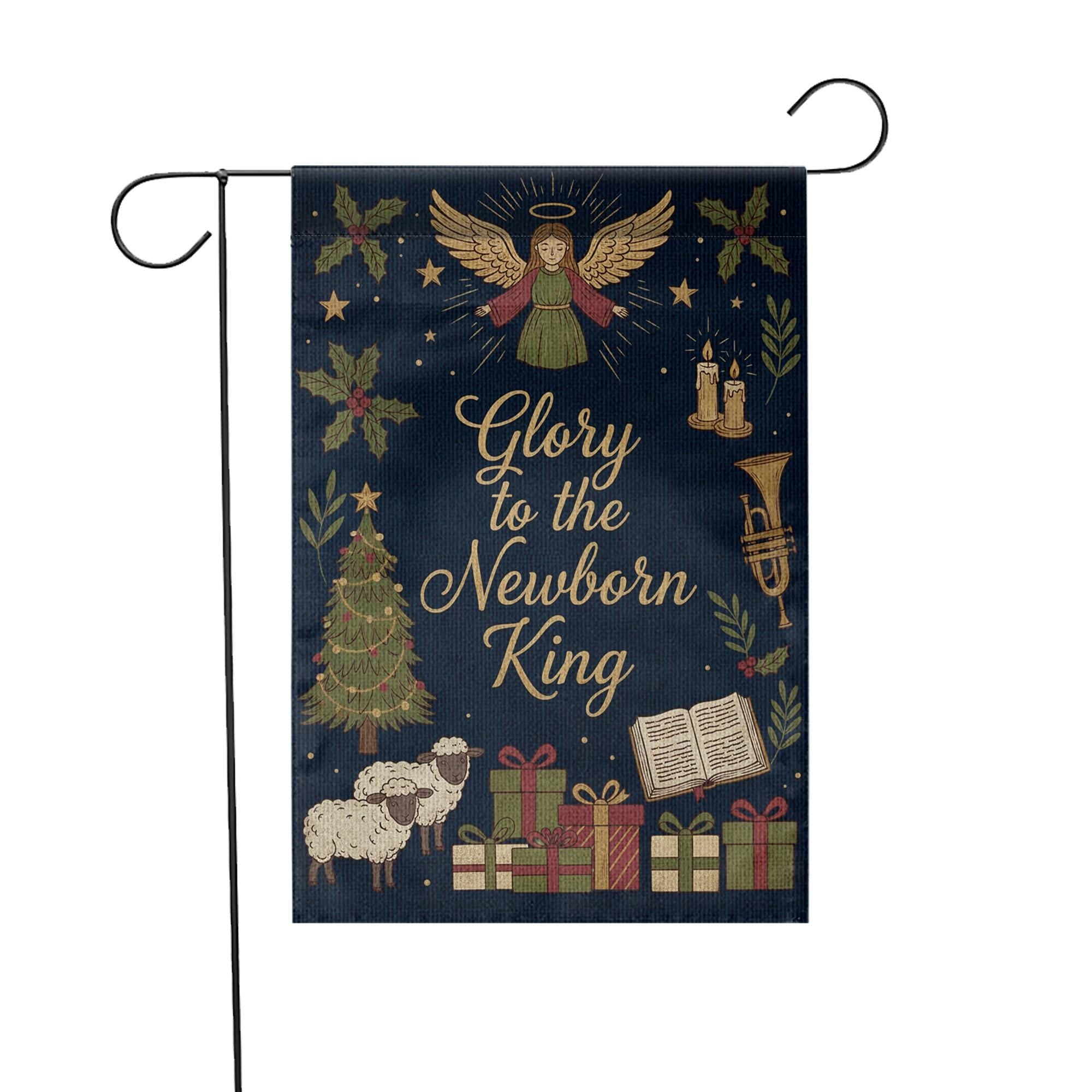 Polyester Garden Flag – Glory to the Newborn King Christmas Outdoor Decor image 8