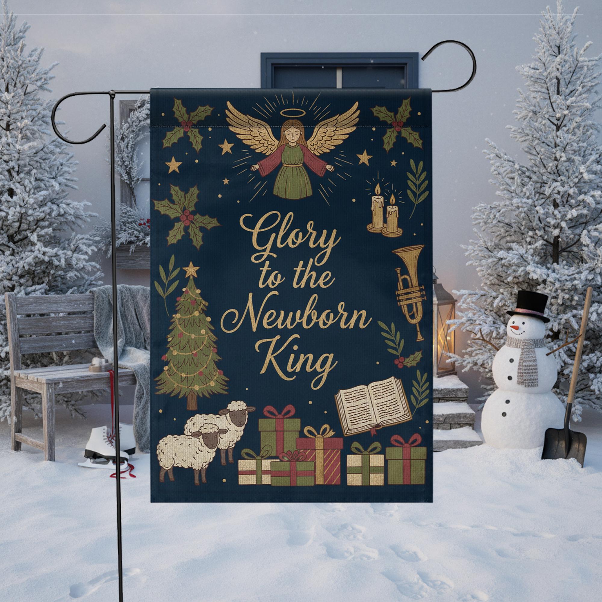 Polyester Garden Flag – Glory to the Newborn King Christmas Outdoor Decor image 3