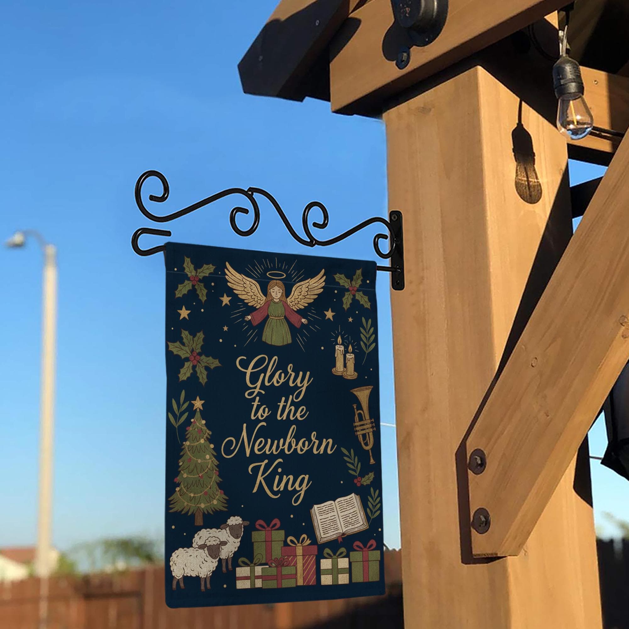 Polyester Garden Flag – Glory to the Newborn King Christmas Outdoor Decor image 1