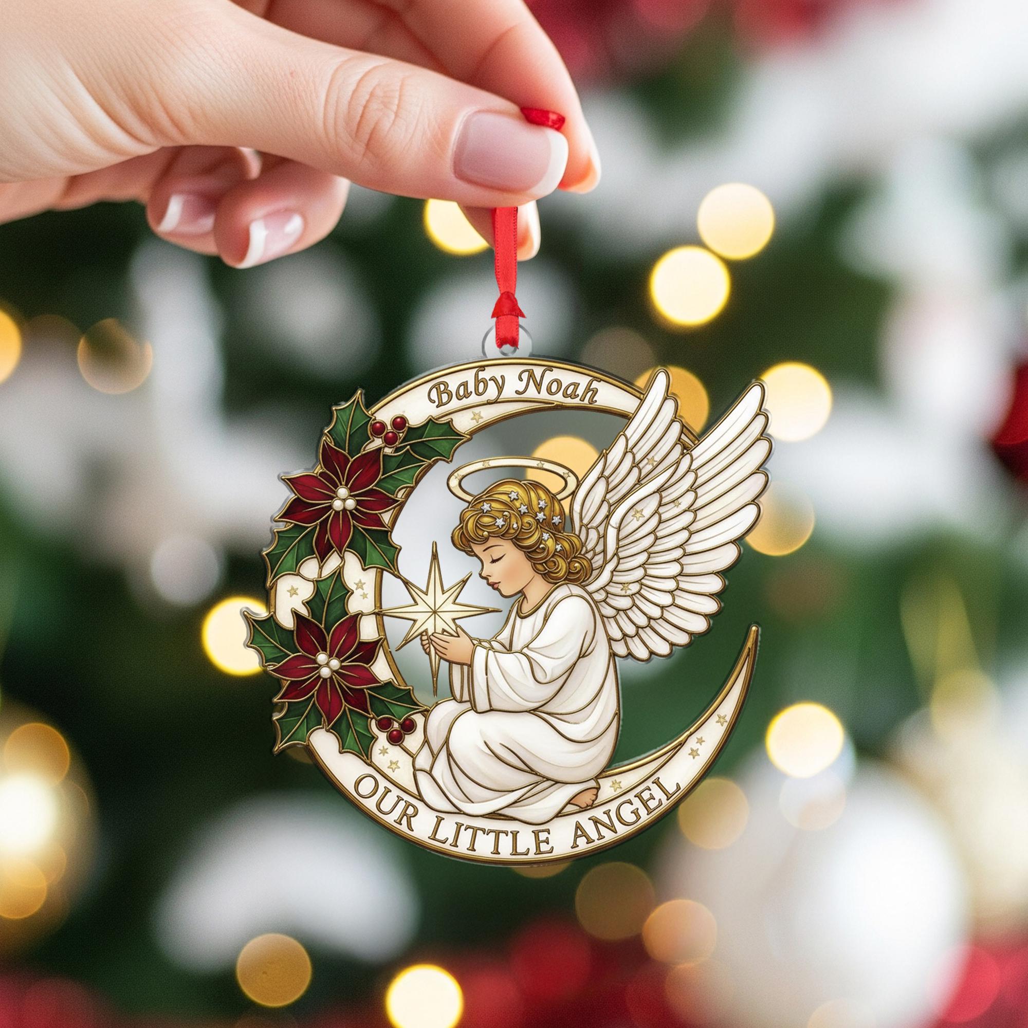 Personalized Baby Angel Ornament – Christmas Tree Keepsake image 1