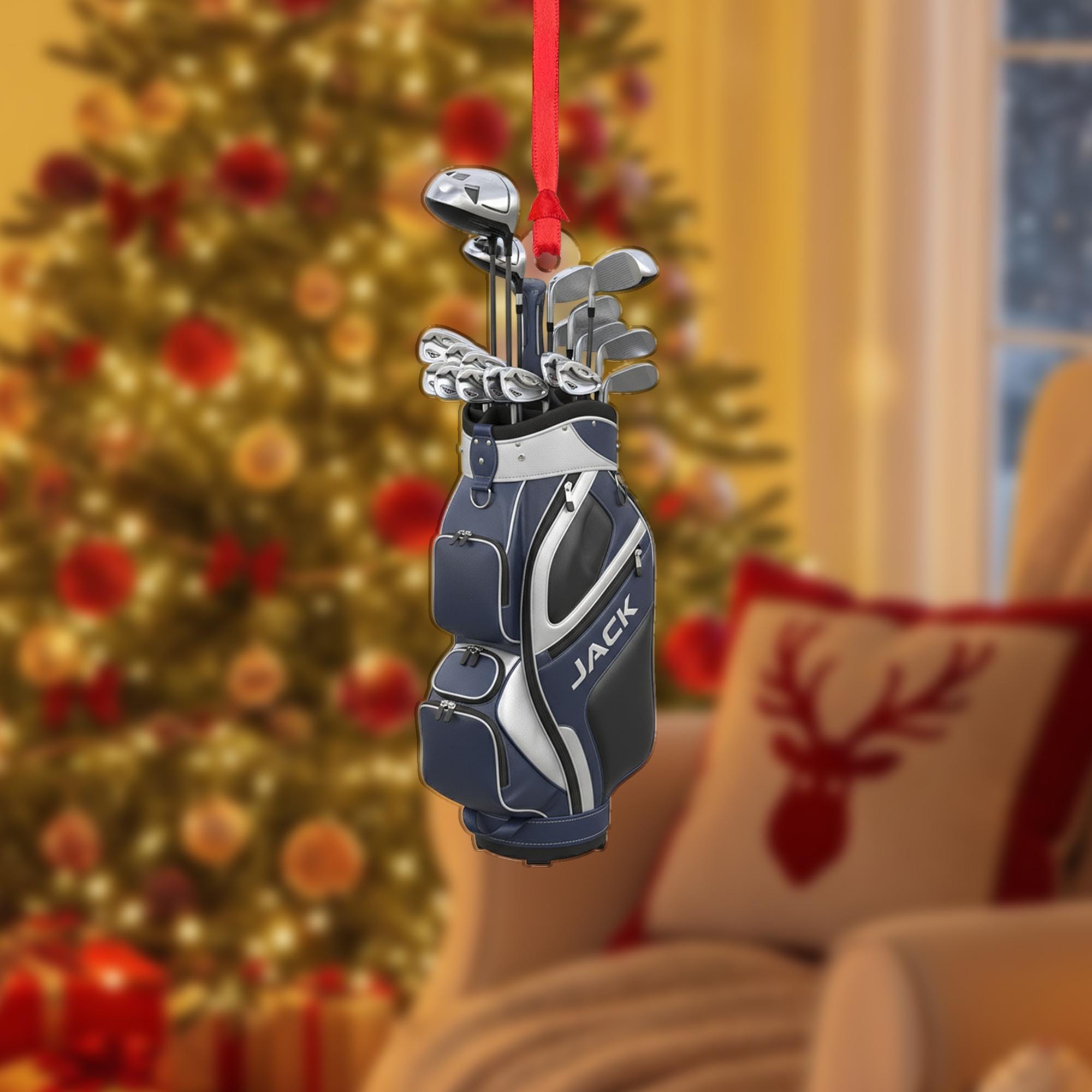 Personalized Golf Bag Ornament: Custom Name Christmas Gift, Golf Lover Holiday Decor image 2