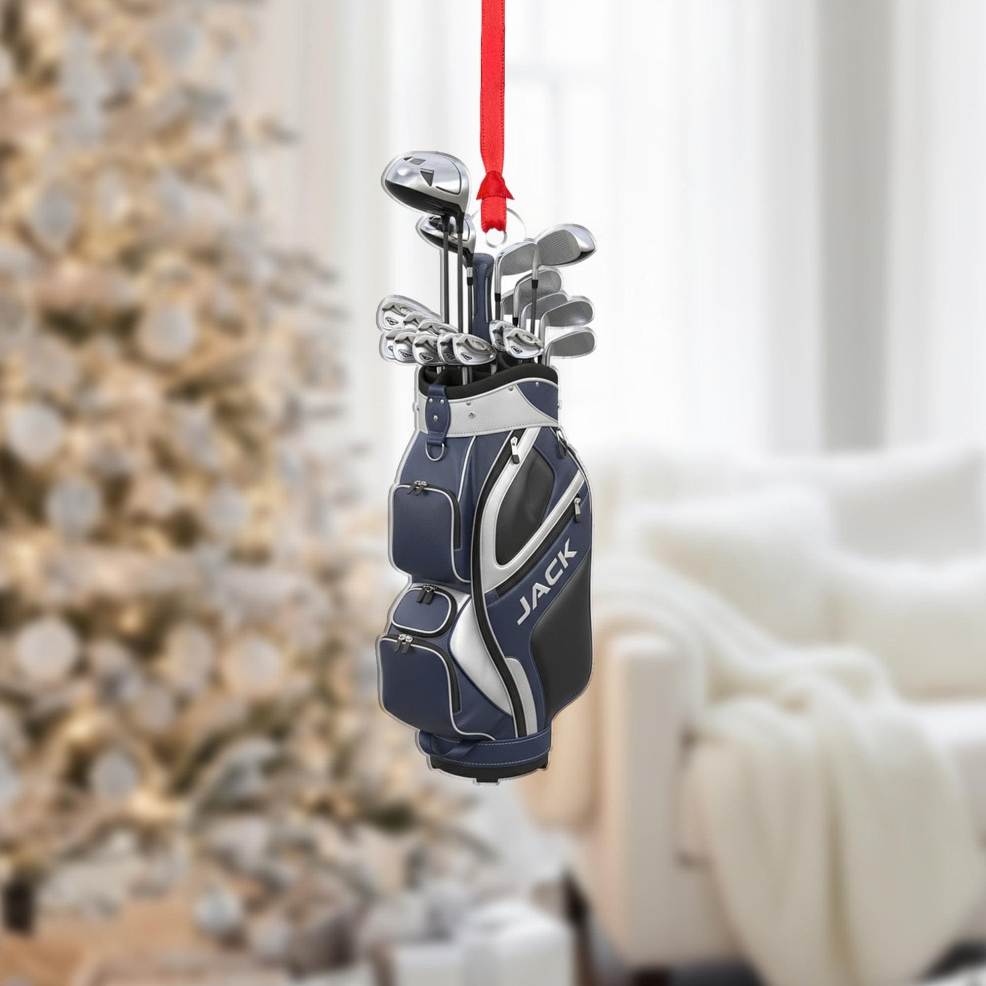 Personalized Golf Bag Ornament: Custom Name Christmas Gift, Golf Lover Holiday Decor image 1