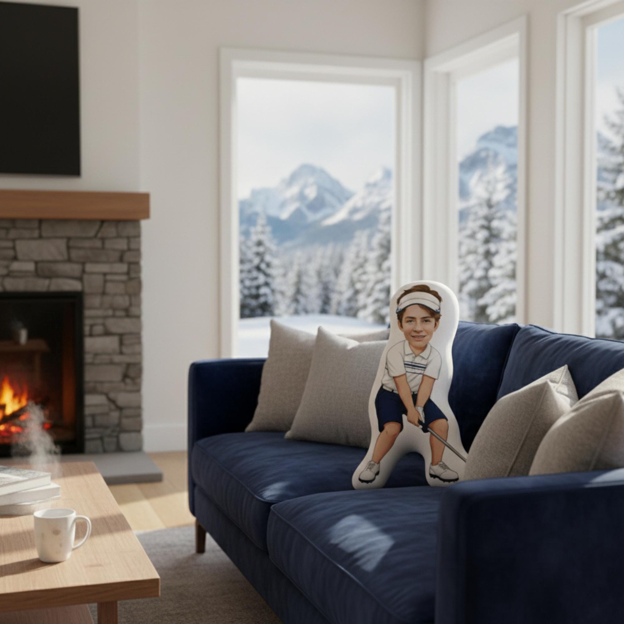 Custom Photo Golf Plush Pillow – Personalized Athlete Figure Decor image 2