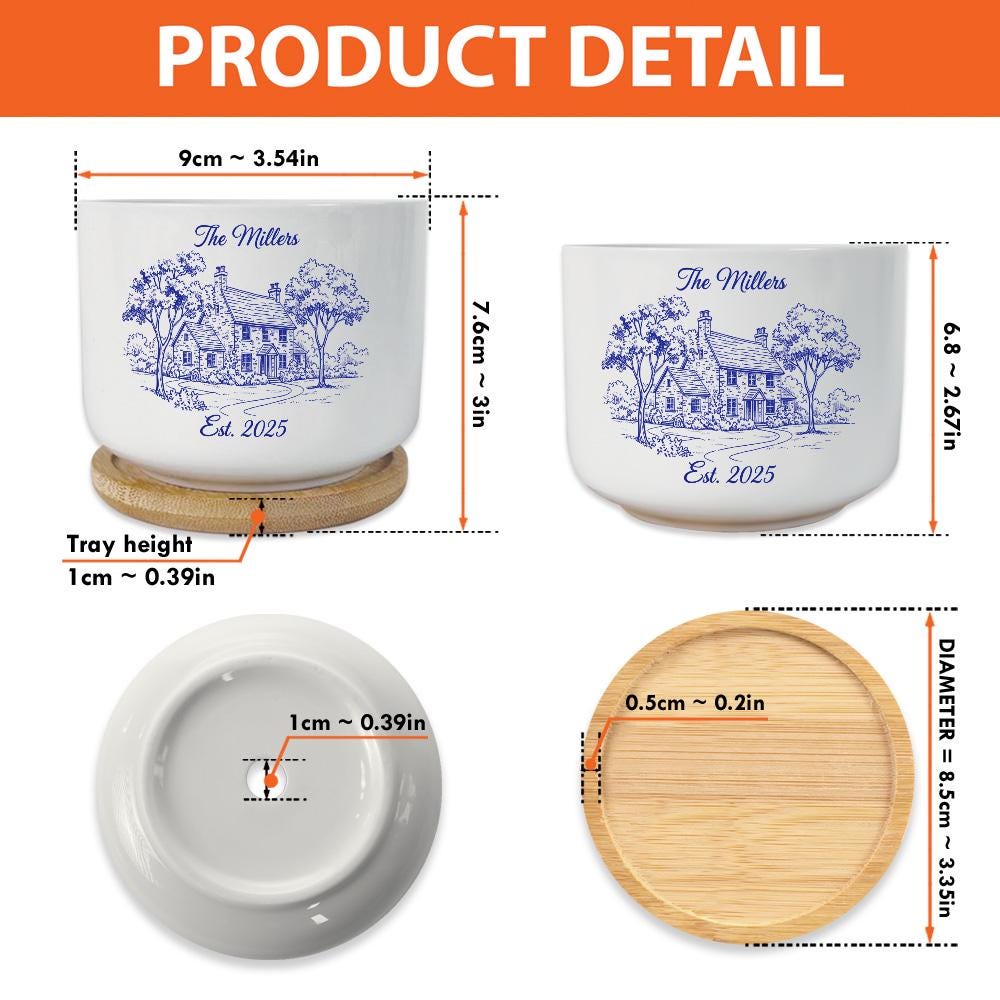 Custom Chinoiserie Photo House Plant Pot – Personalized Ceramic Planter image 5