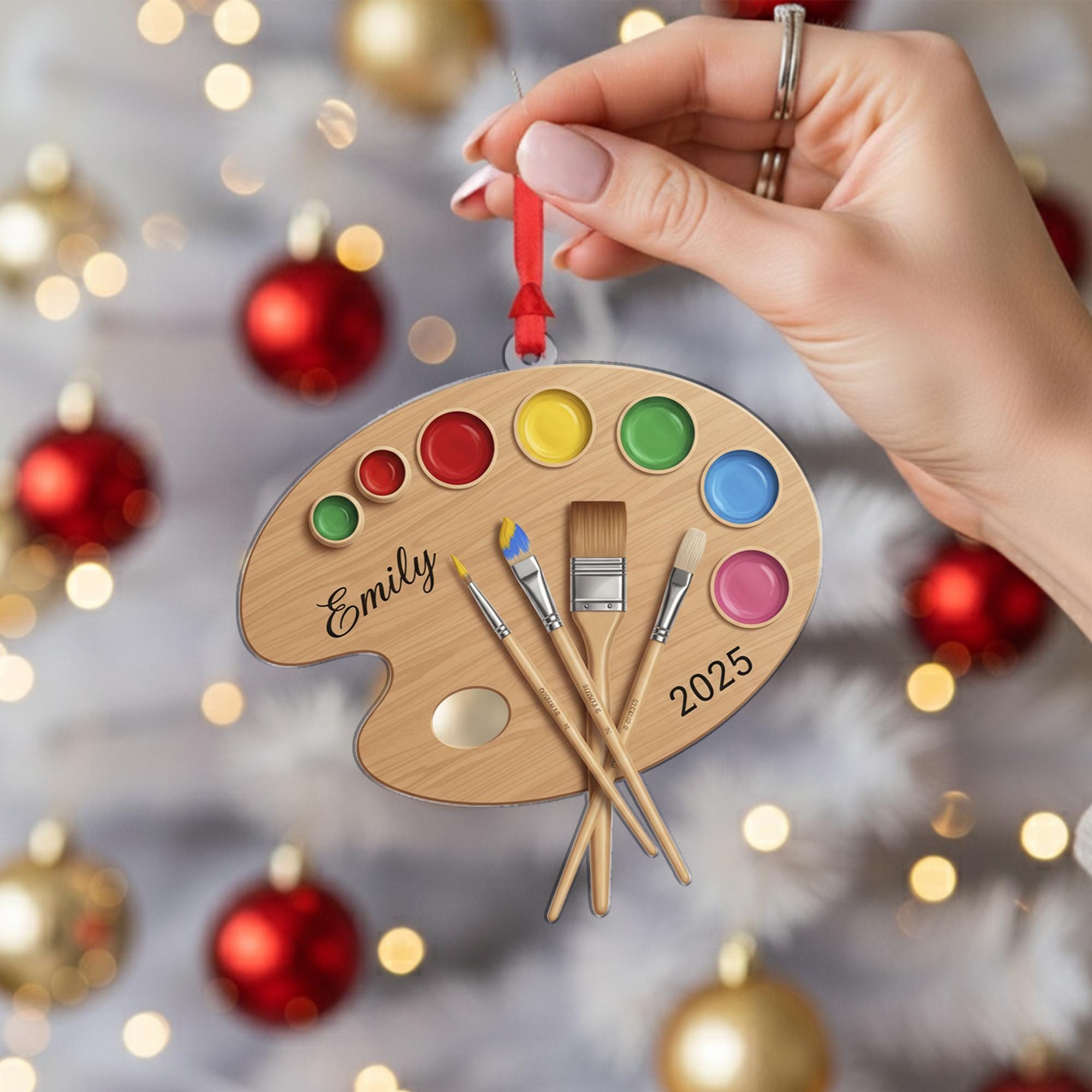Personalized Artist Palette Ornament: Custom Name Christmas Gift, 2025 Keepsake image 5