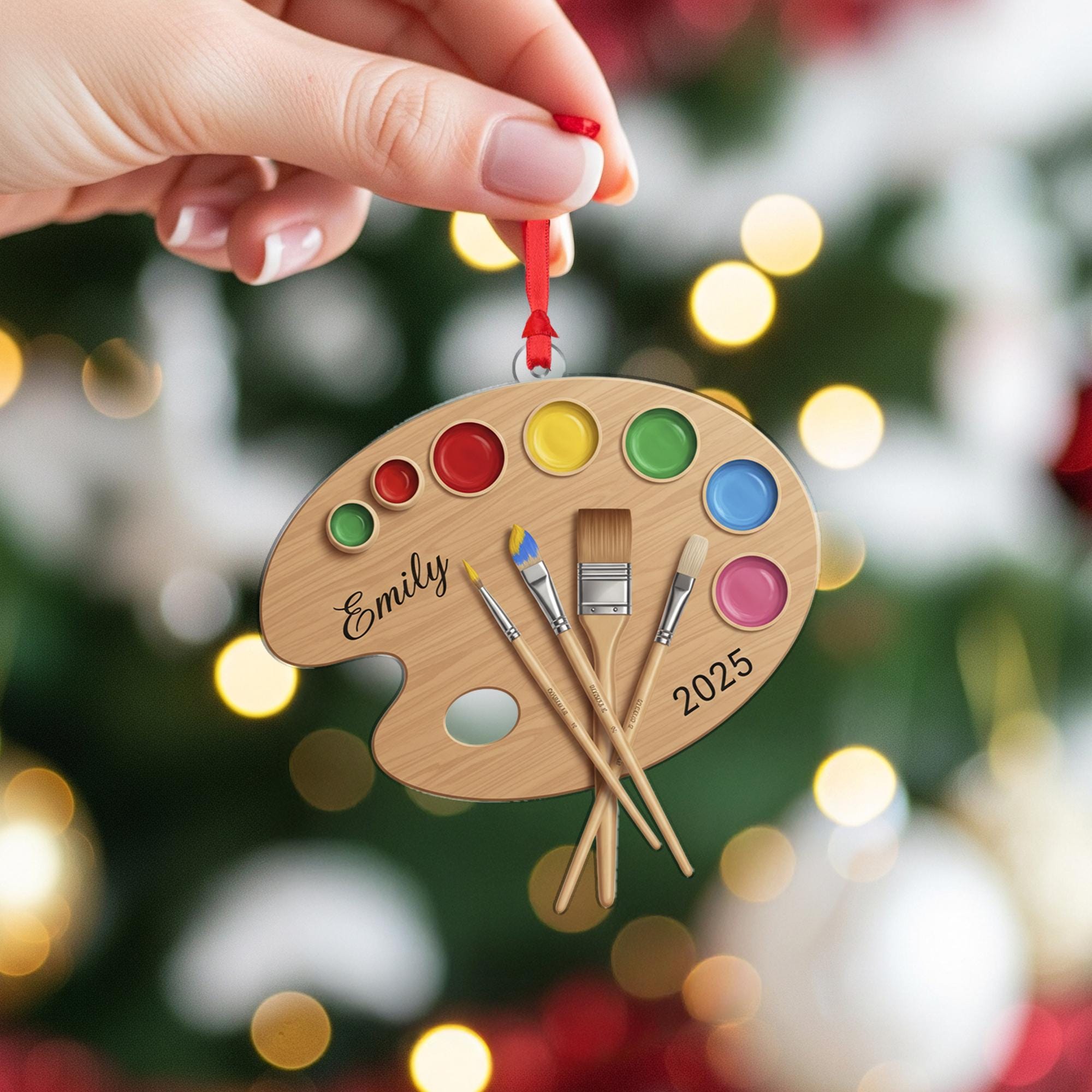 Personalized Artist Palette Ornament: Custom Name Christmas Gift, 2025 Keepsake image 4