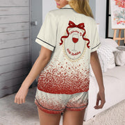 Personalized Satin Pajama Set: 60th Birthday Wine Short Sleeve & Long Sleeve image 1