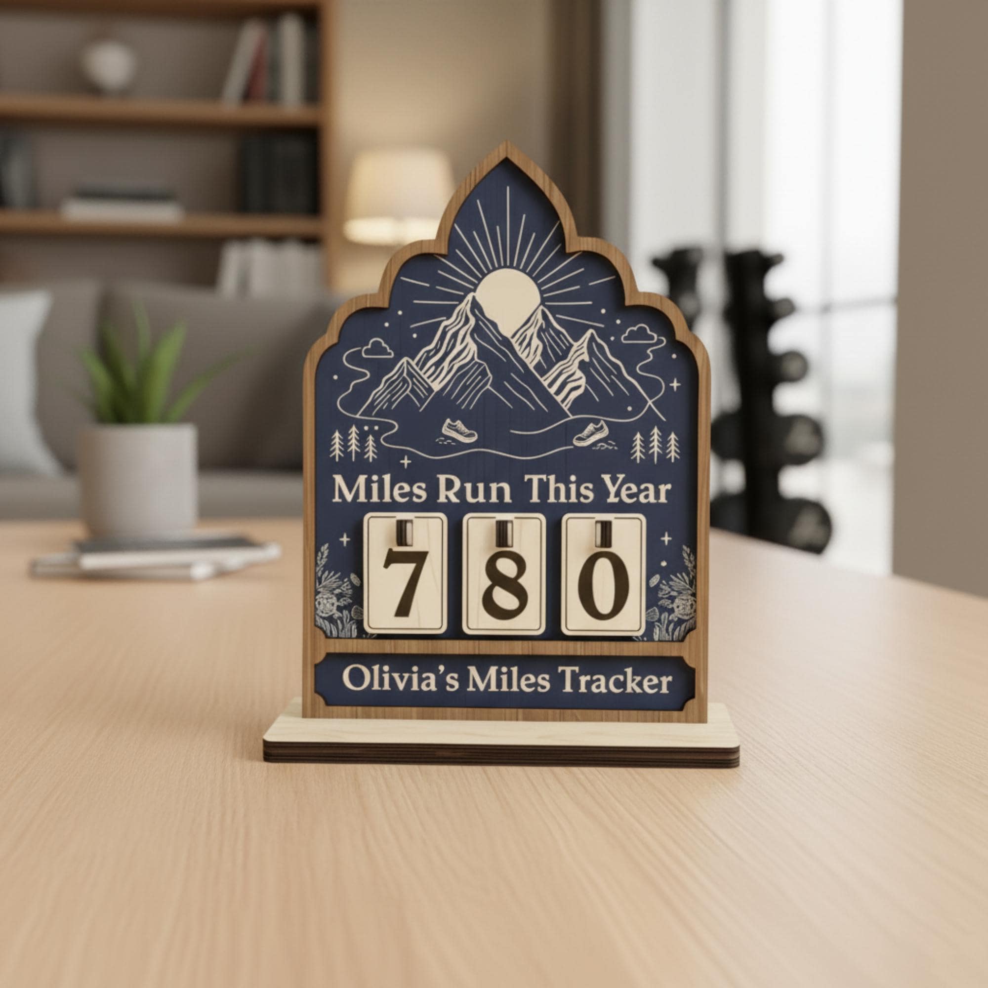 Custom Miles Run Tracker : Personalized Running Mileage Counter image 1