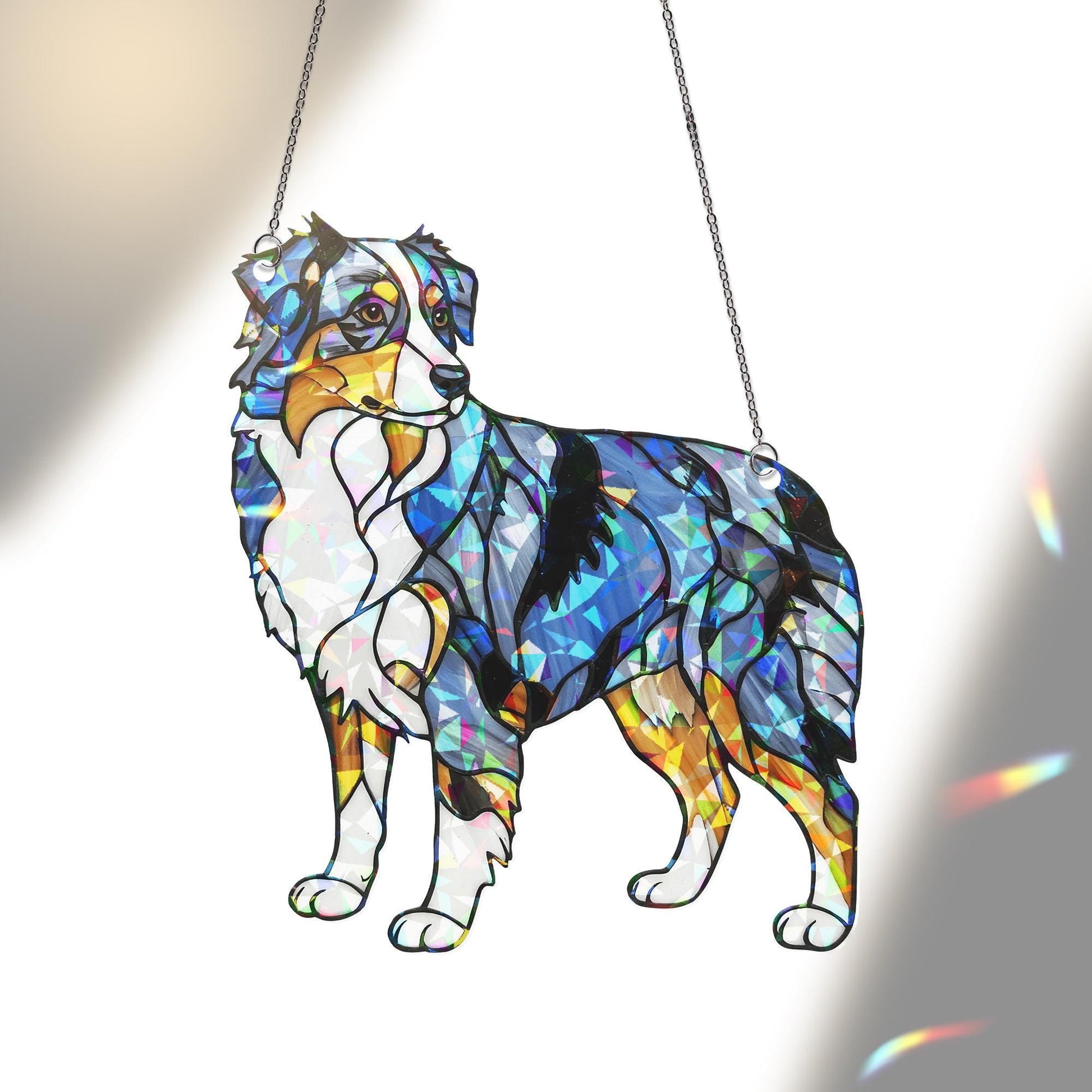 Australian Shepherd Suncatcher: Holographic Acrylic Window Decor image 3