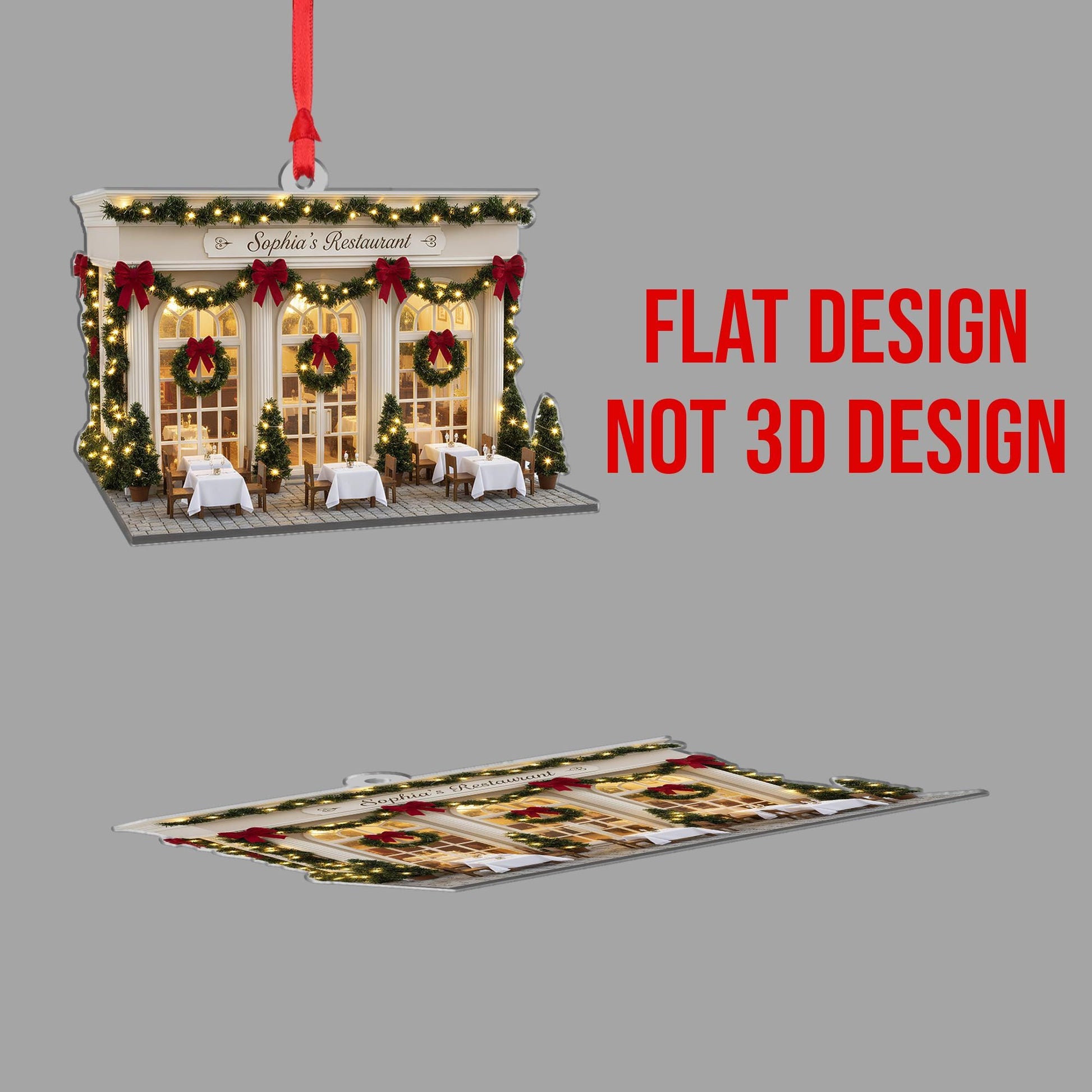 Restaurant Ornament: Personalized Christmas Decor, Bistro Holiday Keepsake image 3