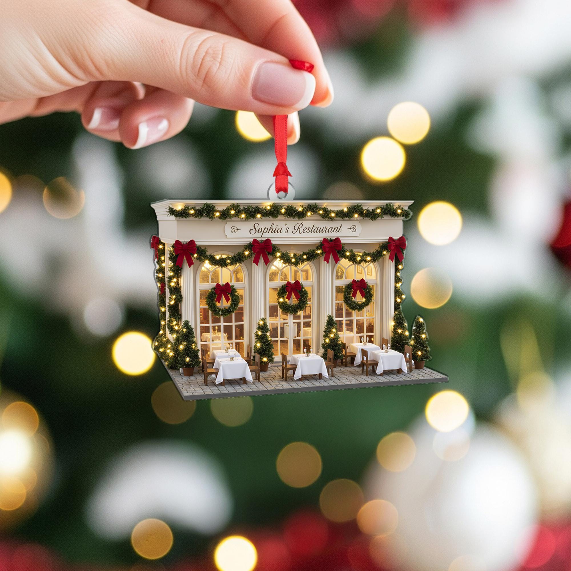 Restaurant Ornament: Personalized Christmas Decor, Bistro Holiday Keepsake image 5