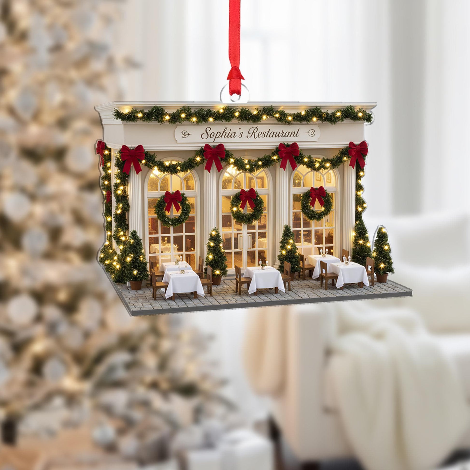 Restaurant Ornament: Personalized Christmas Decor, Bistro Holiday Keepsake image 1