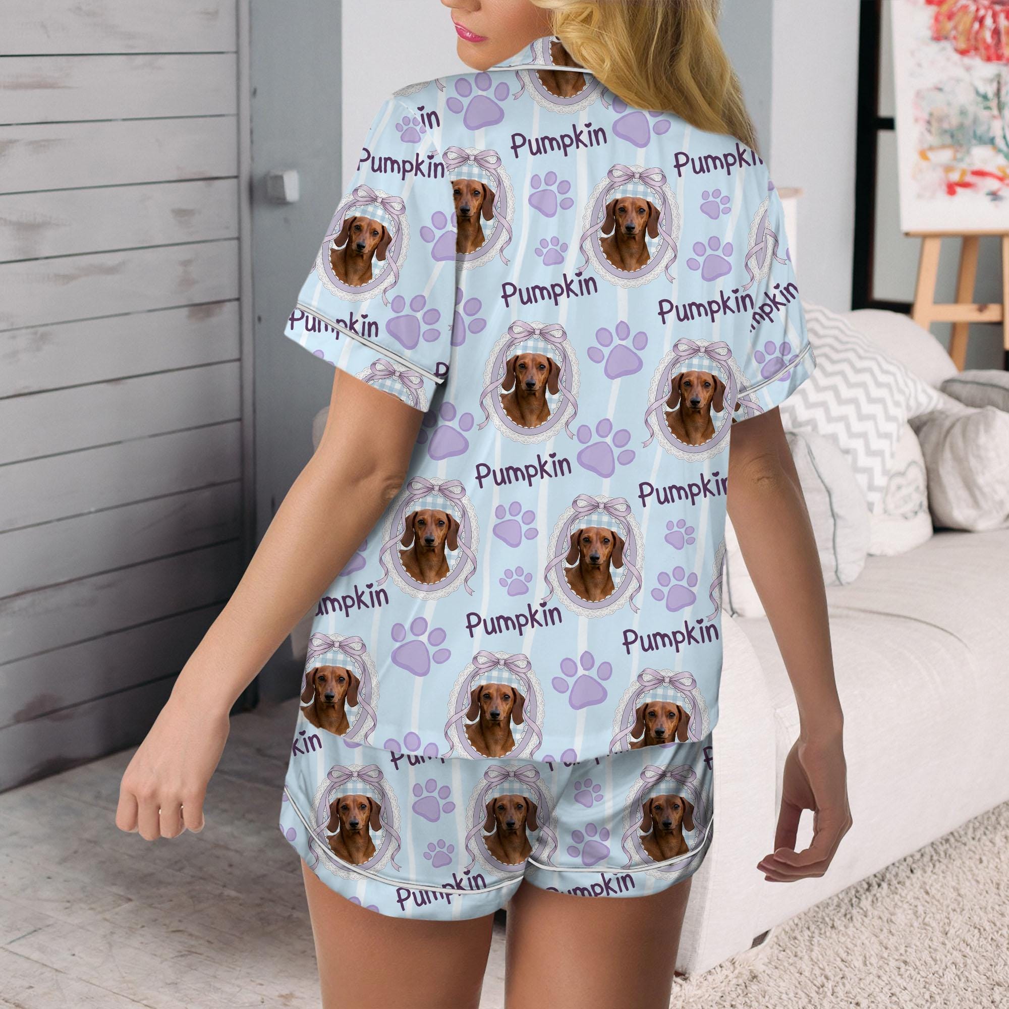 Custom Pet Photo Pajamas: Dog or Cat Face PJs Short Sleeve & Long Sleeve Sleepwear image 2