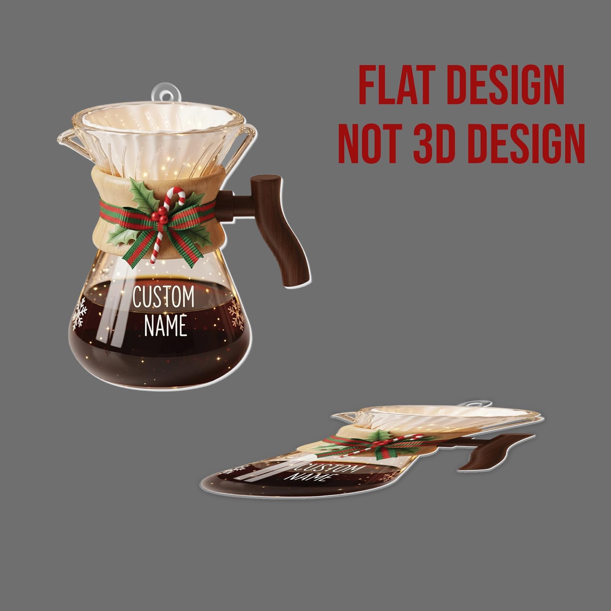 Personalized Coffee Pot Ornament: Custom Barista Christmas Decor image 2