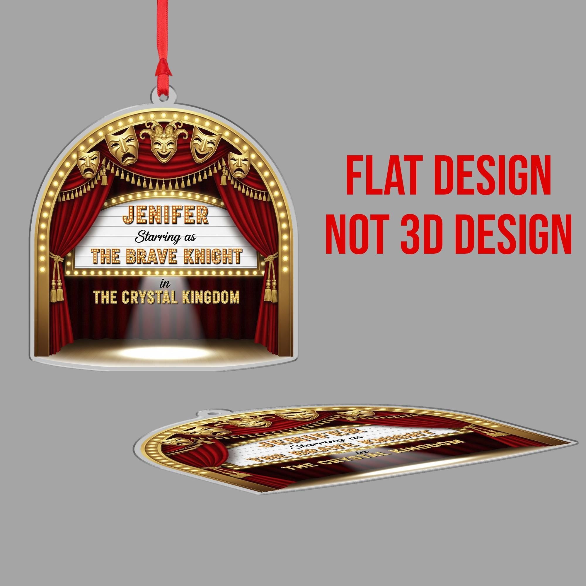 Personalized Theater Stage Ornament, Custom Actor Christmas Decoration image 2