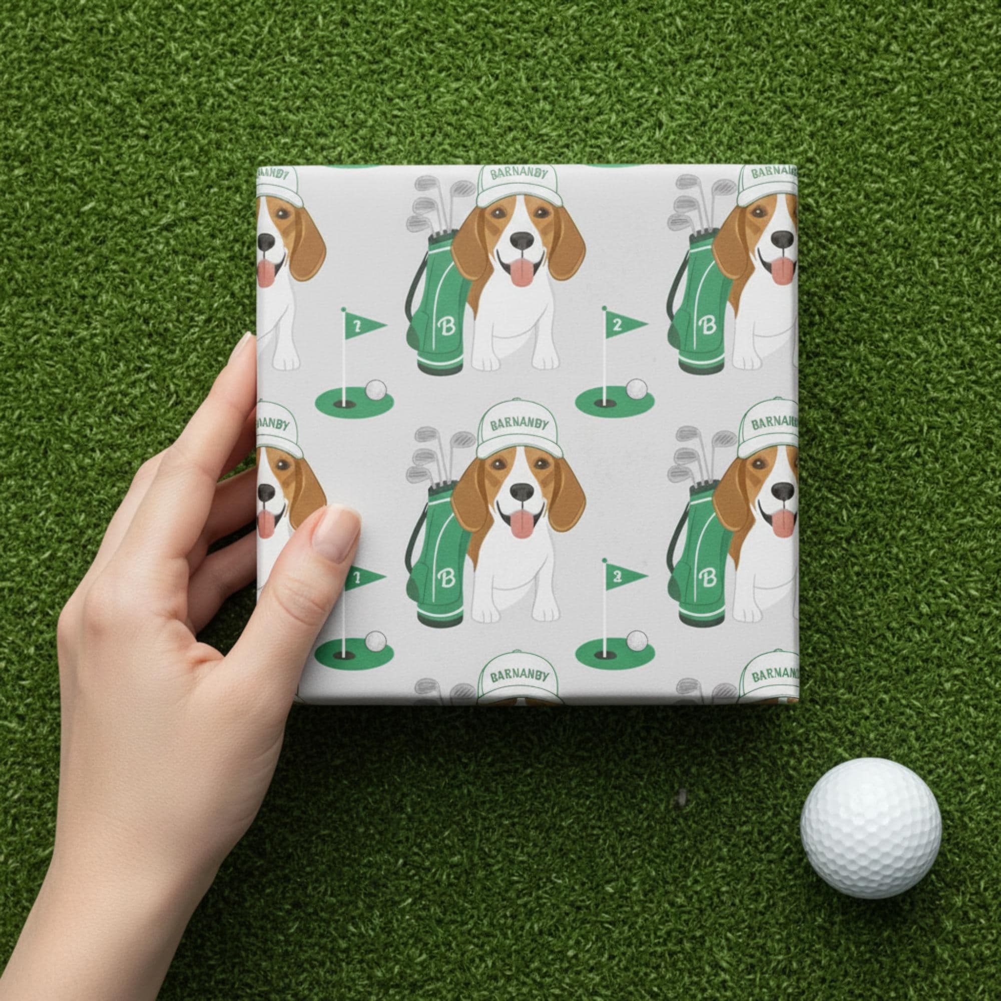 Custom Pet Golf Wrapping Paper: Personalized Pet Gift Wrap Sheet image 1