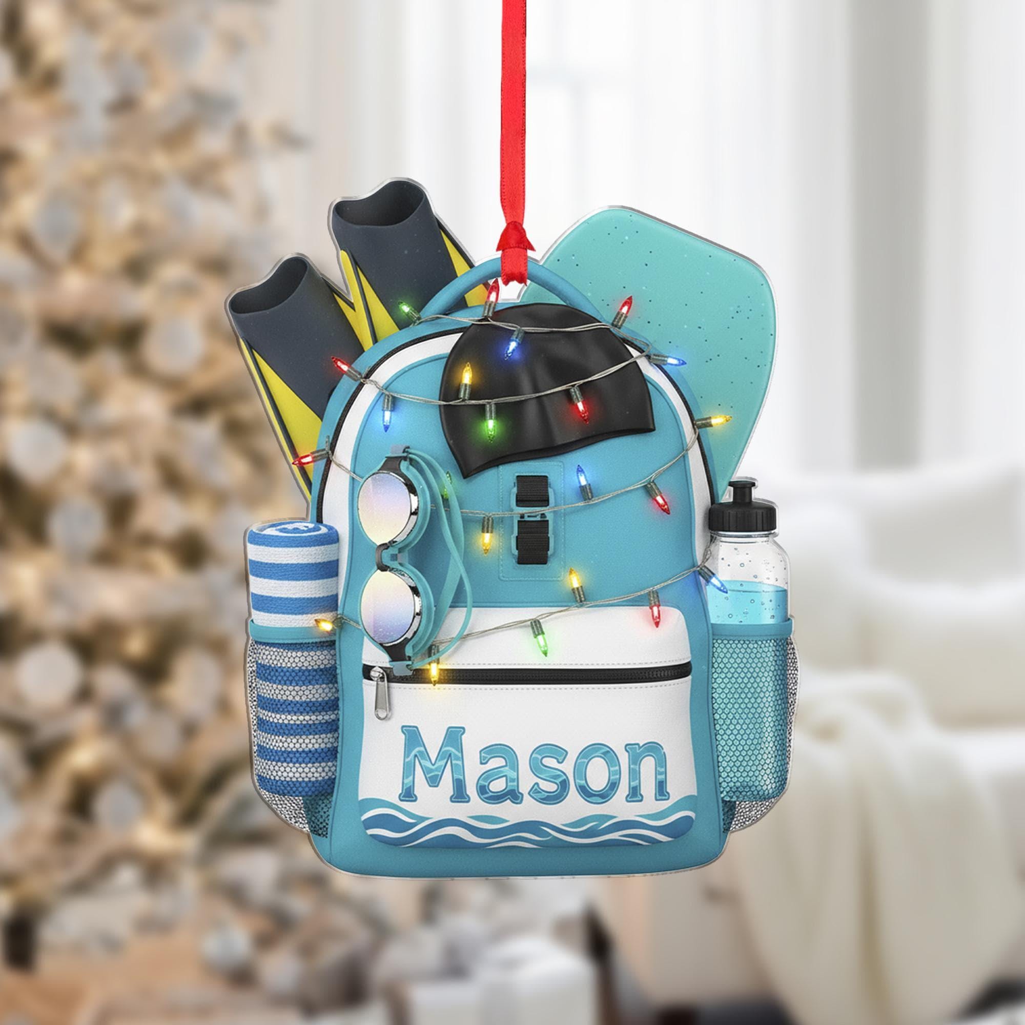 2D flat Personalized Acrylic Swim Ornament – Name Beach Decor image 2