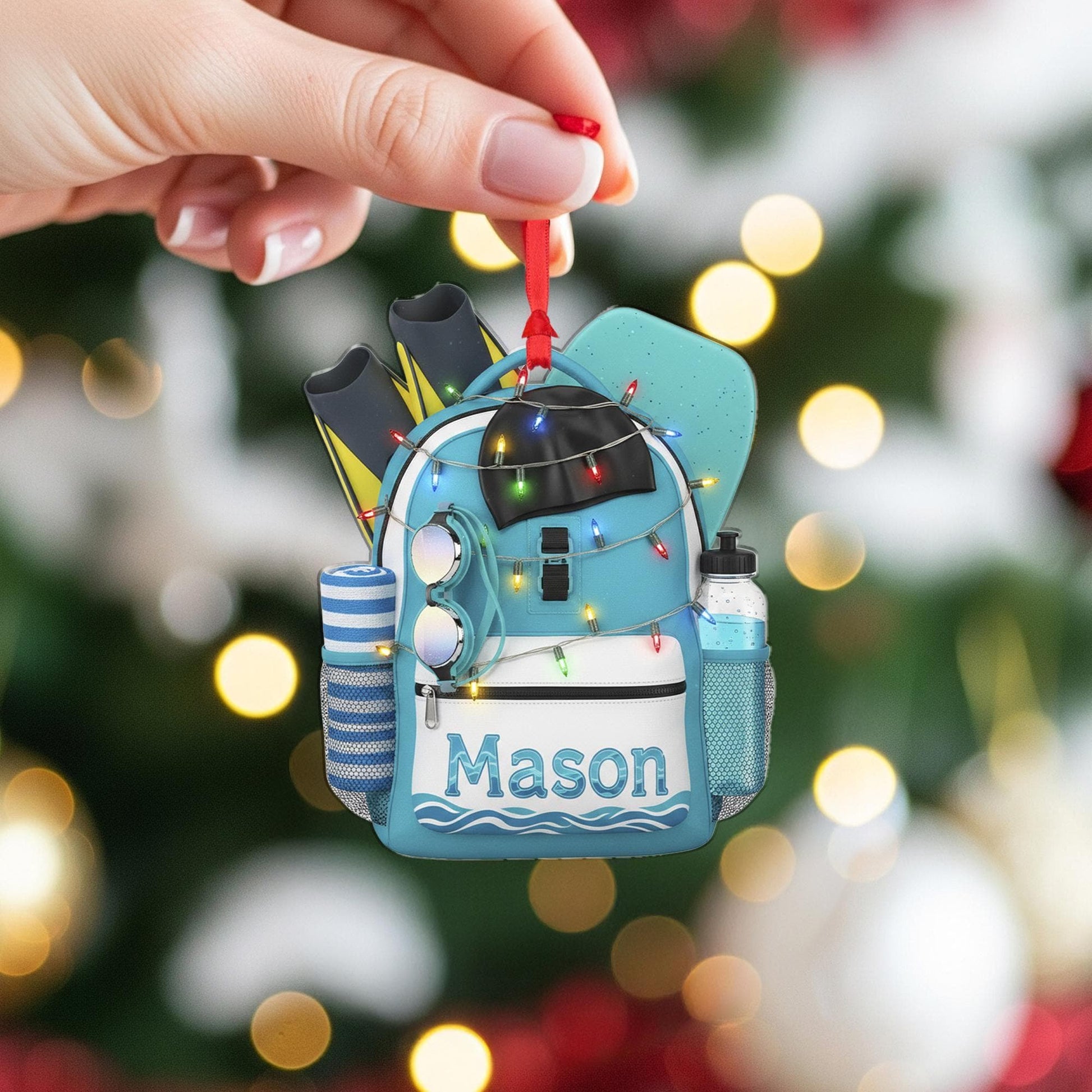 2D flat Personalized Acrylic Swim Ornament – Name Beach Decor image 5