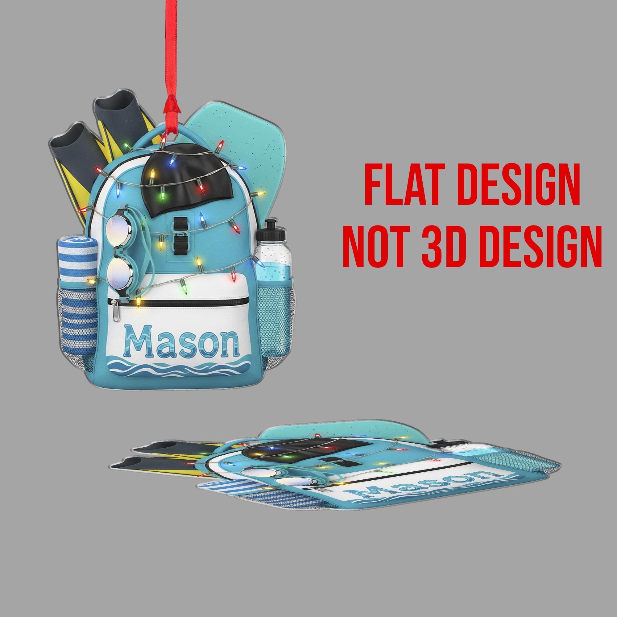 2D flat Personalized Acrylic Swim Ornament – Name Beach Decor image 7