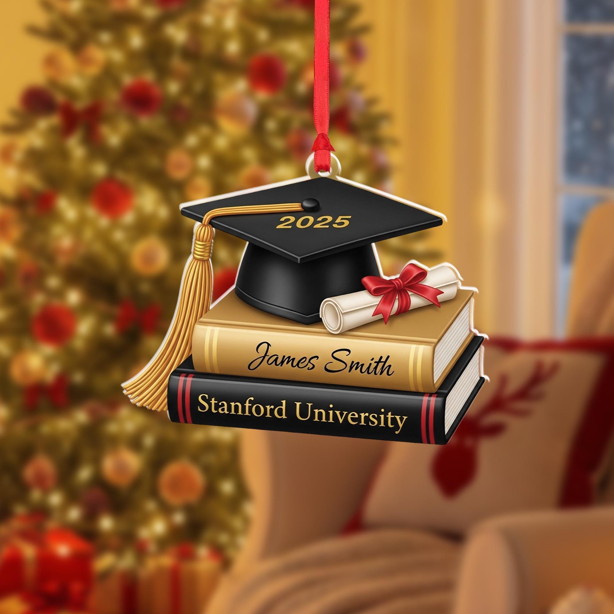 Graduation 2D Flat Ornament 2025 – Cap, Diploma & Books Keepsake image 5