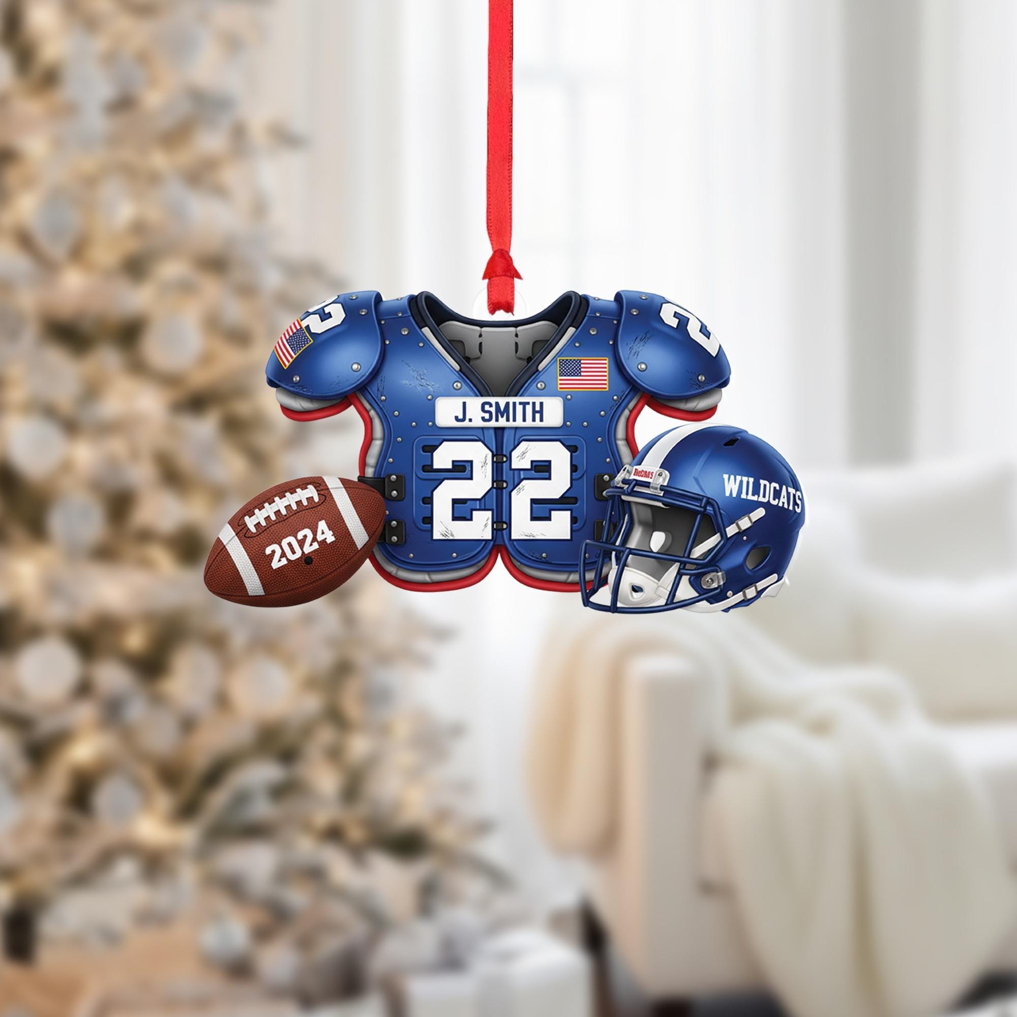 Personalized Football Jersey Ornament • Custom Name Number Team Christmas Gift 2024 image 2