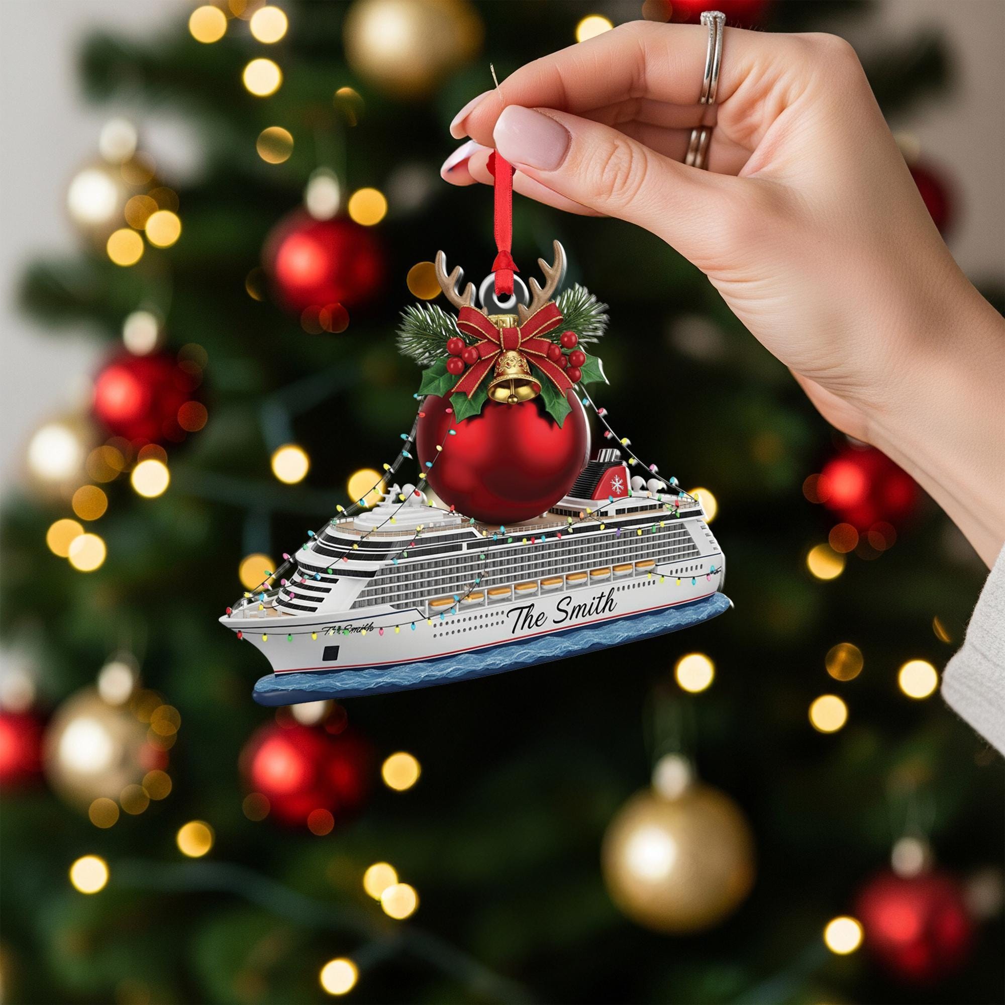 Personalized Cruise Ship Christmas Ornament: Family Vacation Keepsake image 2
