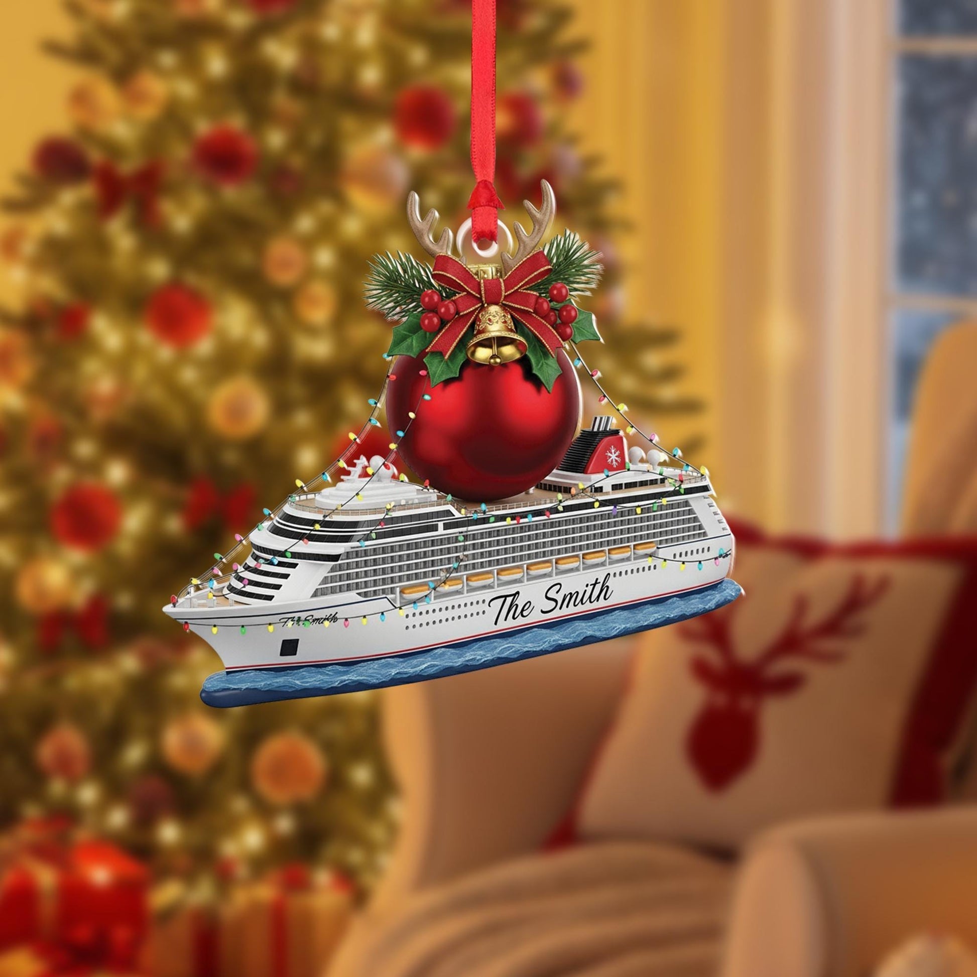 Personalized Cruise Ship Christmas Ornament: Family Vacation Keepsake image 4