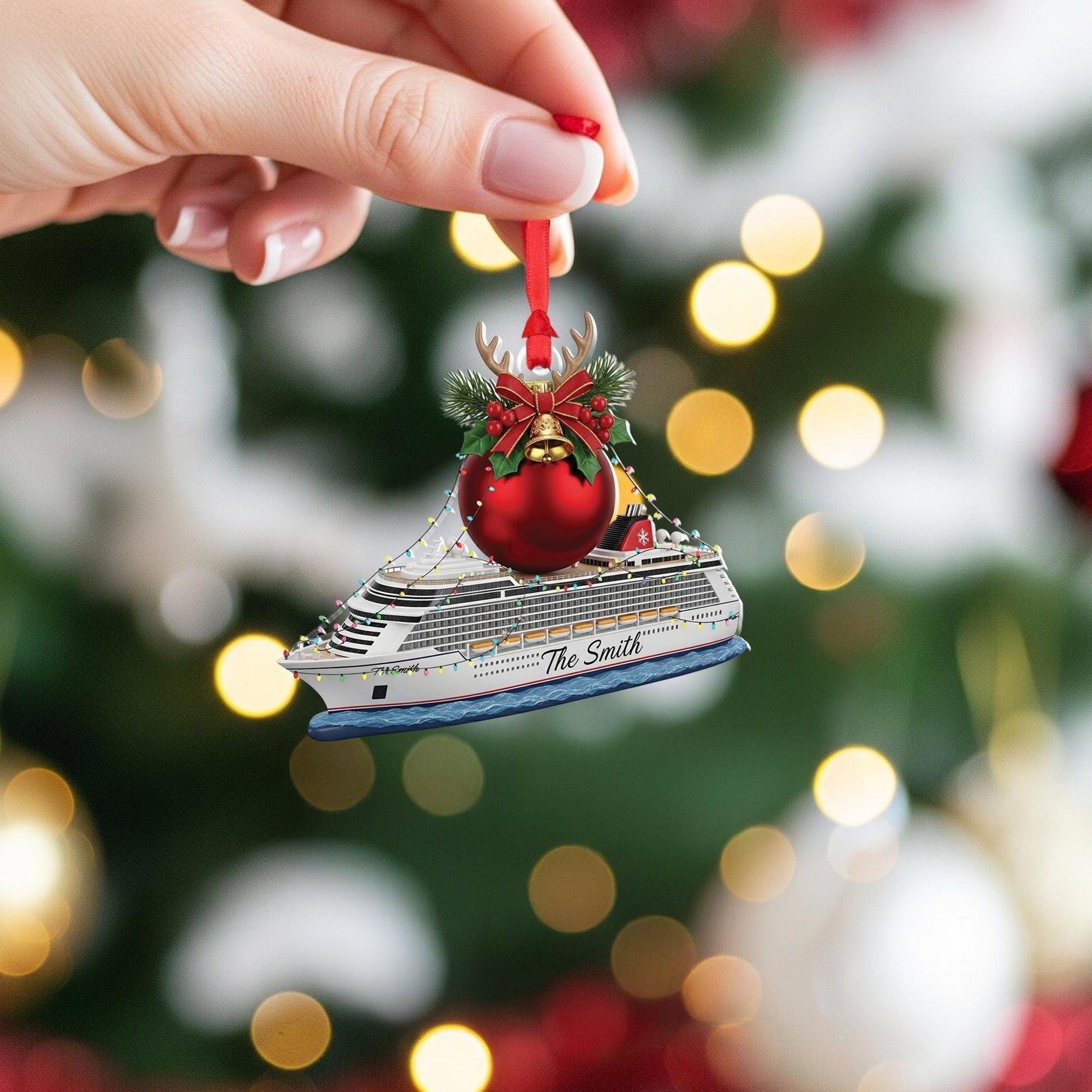 Personalized Cruise Ship Christmas Ornament: Family Vacation Keepsake image 5