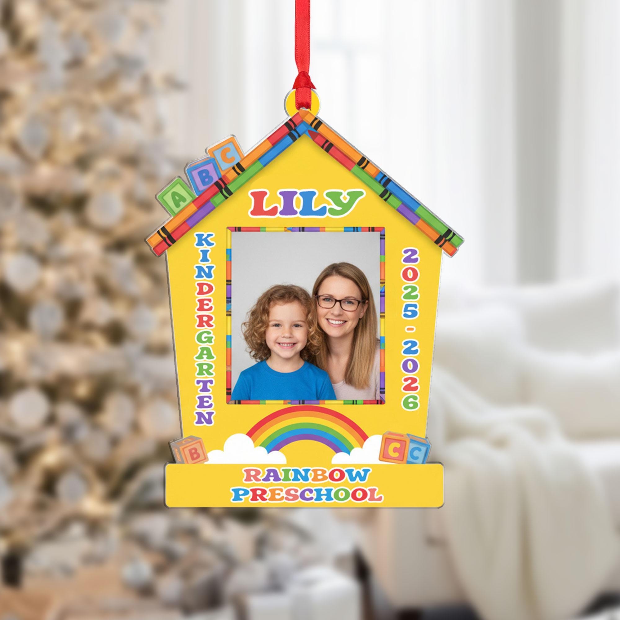Personalized School Photo Ornament Custom Kindergarten Preschool Gift 2025 2026 image 2